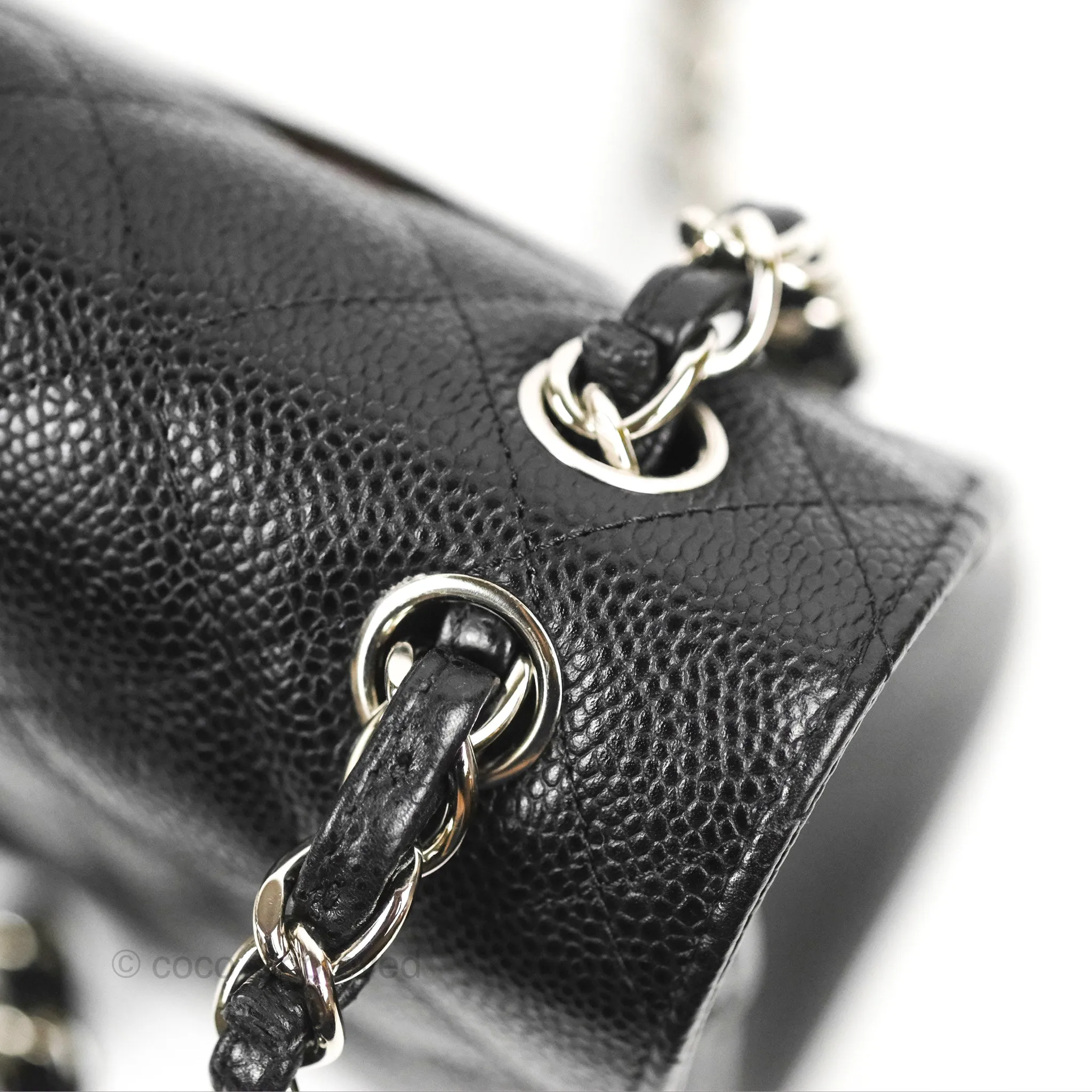 Chanel Jumbo Double Flap Black Caviar Silver Hardware⁣⁣