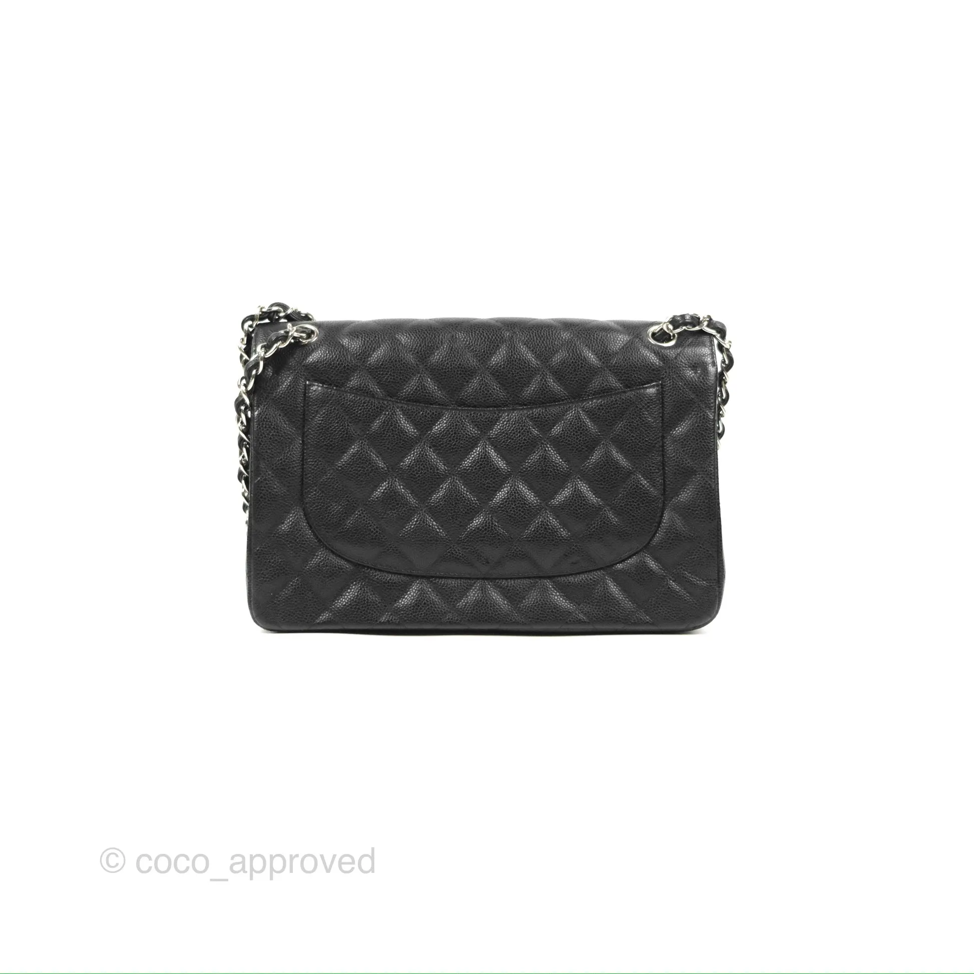 Chanel Jumbo Double Flap Black Caviar Silver Hardware⁣⁣