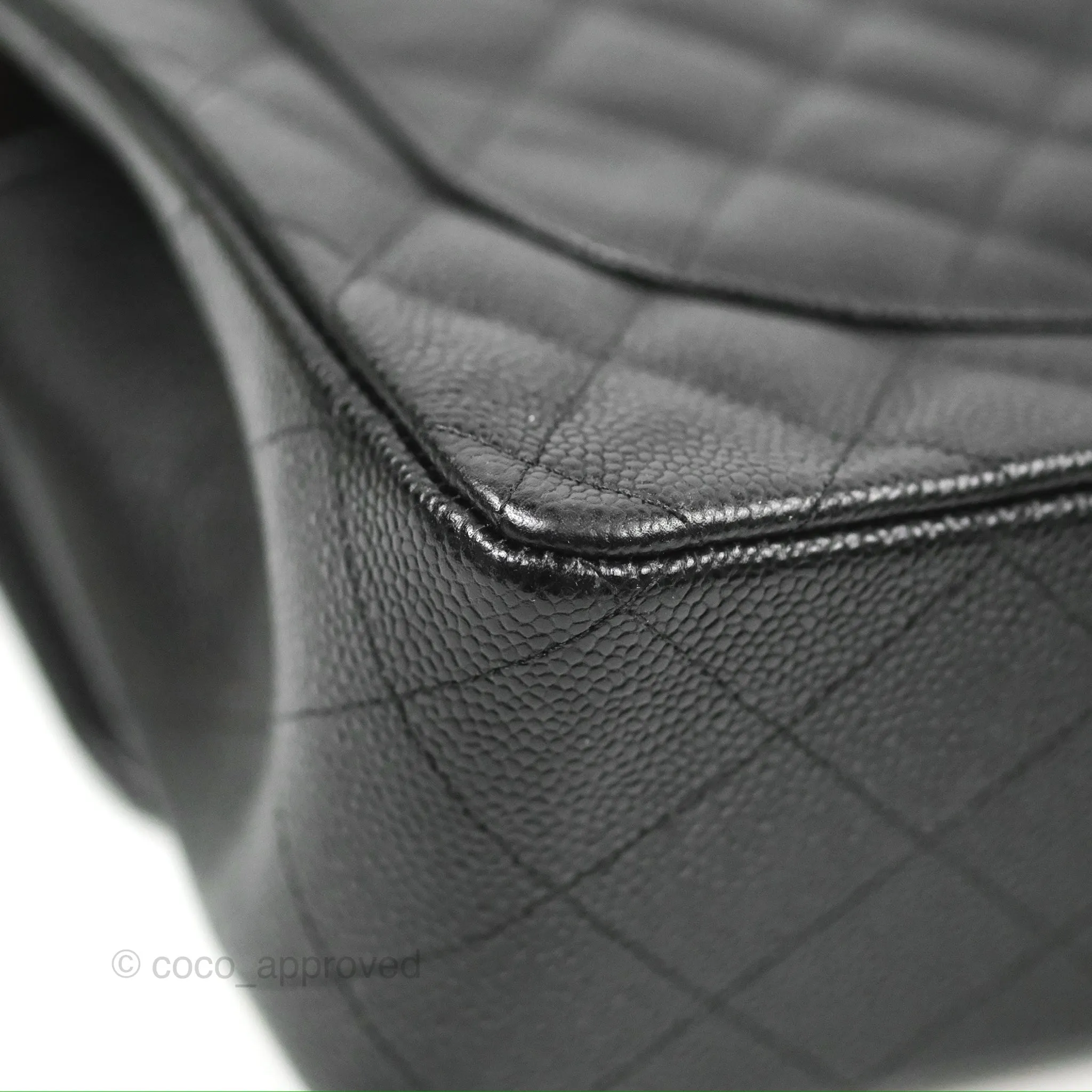 Chanel Jumbo Double Flap Black Caviar Silver Hardware⁣⁣