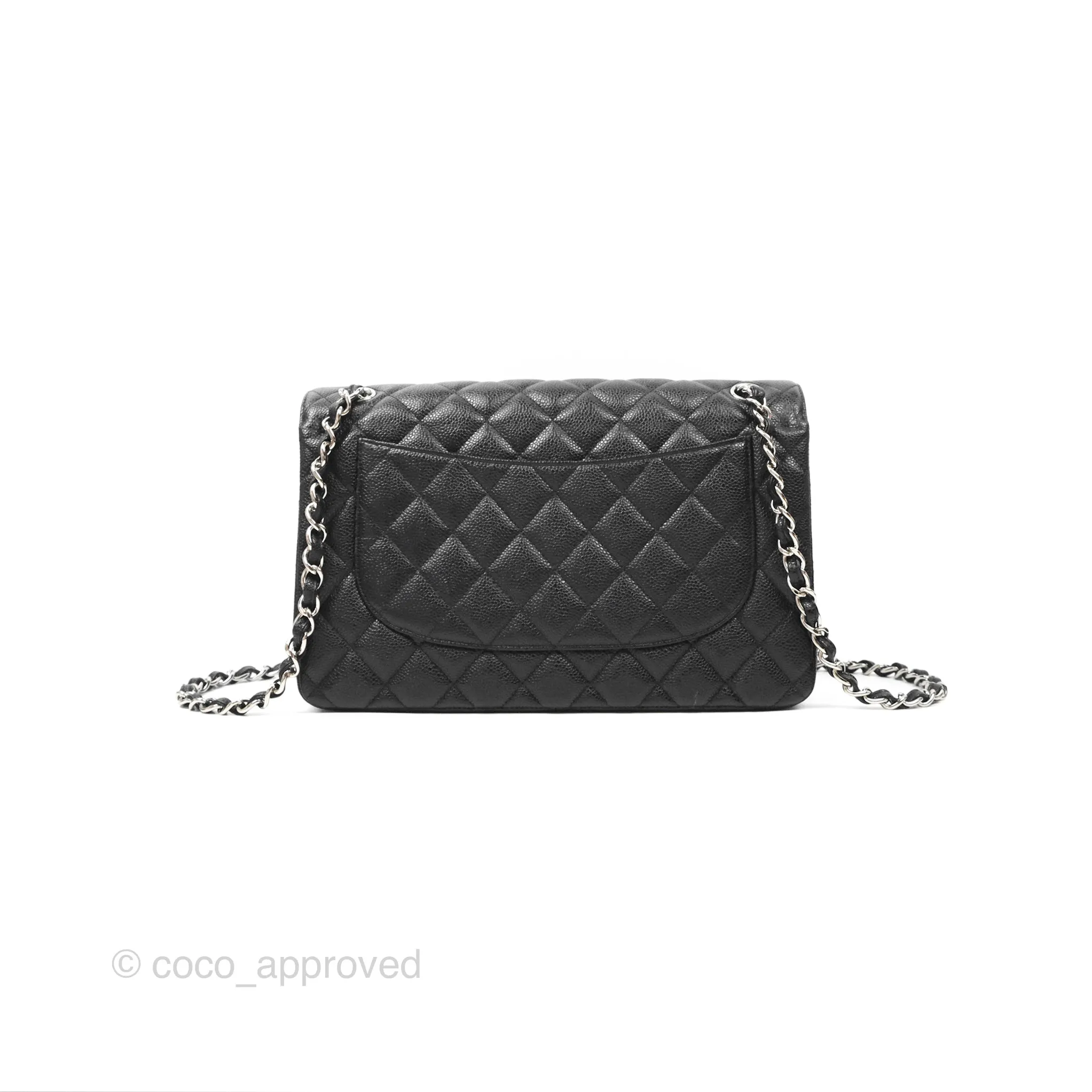 Chanel Jumbo Double Flap Black Caviar Silver Hardware⁣⁣
