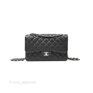 Chanel Jumbo Double Flap Black Caviar Silver Hardware⁣⁣