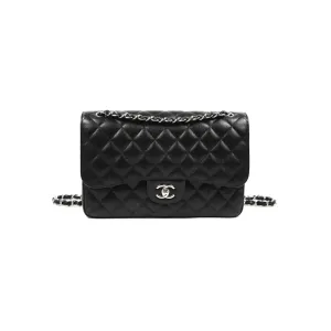 Chanel Jumbo Double Flap Black Caviar Silver Hardware⁣⁣