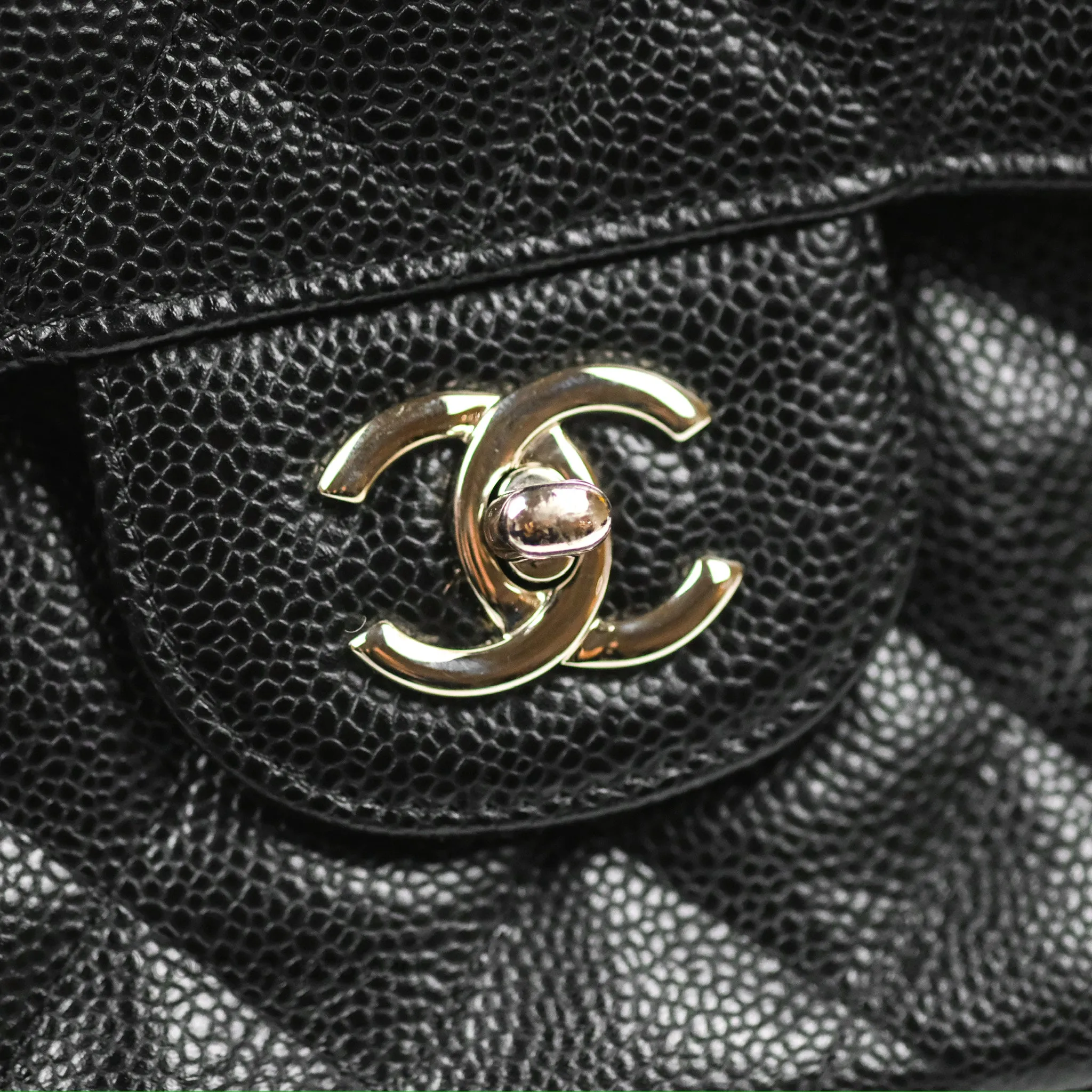 Chanel Jumbo Double Flap Black Caviar Silver Hardware⁣⁣