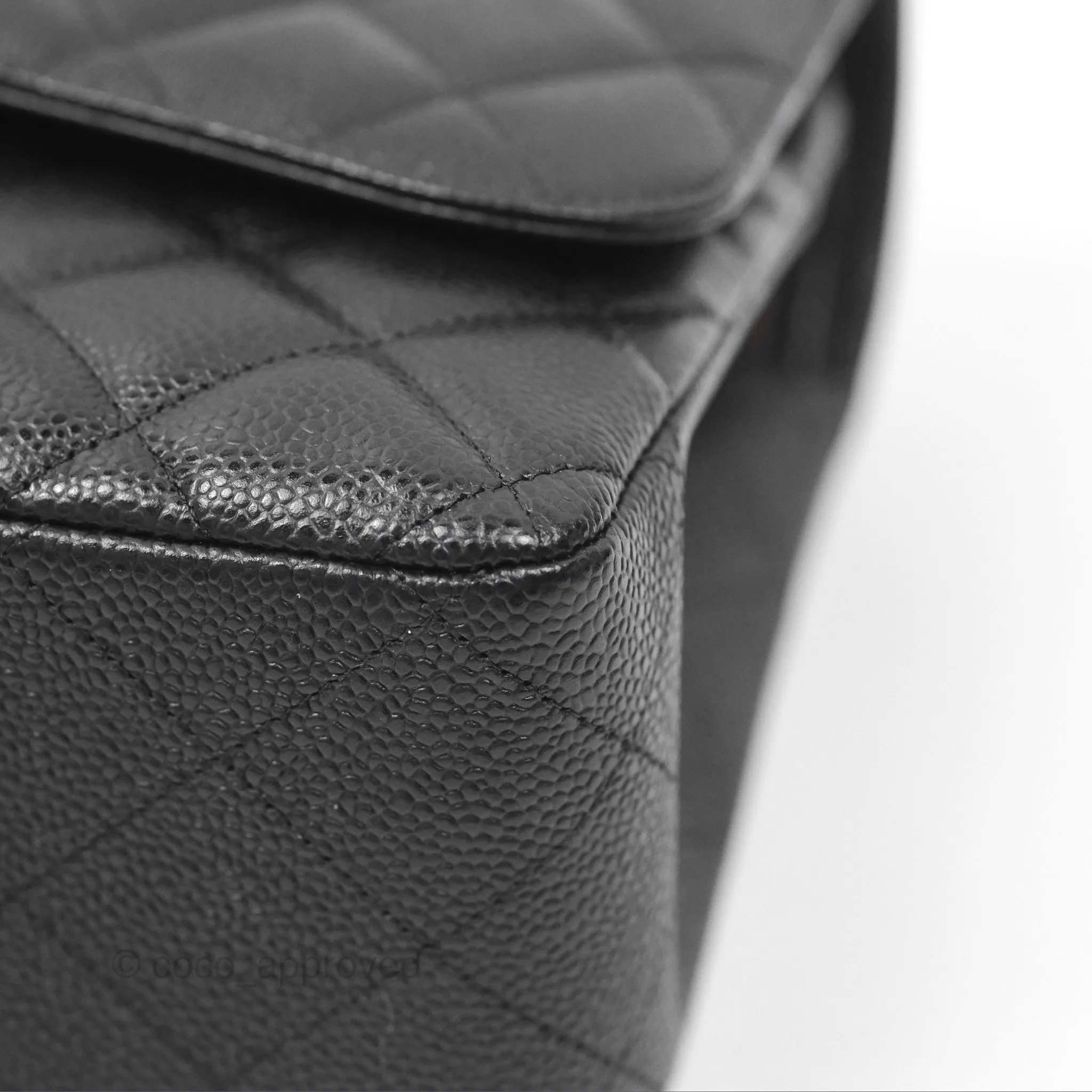 Chanel Jumbo Double Flap Black Caviar Silver Hardware⁣⁣