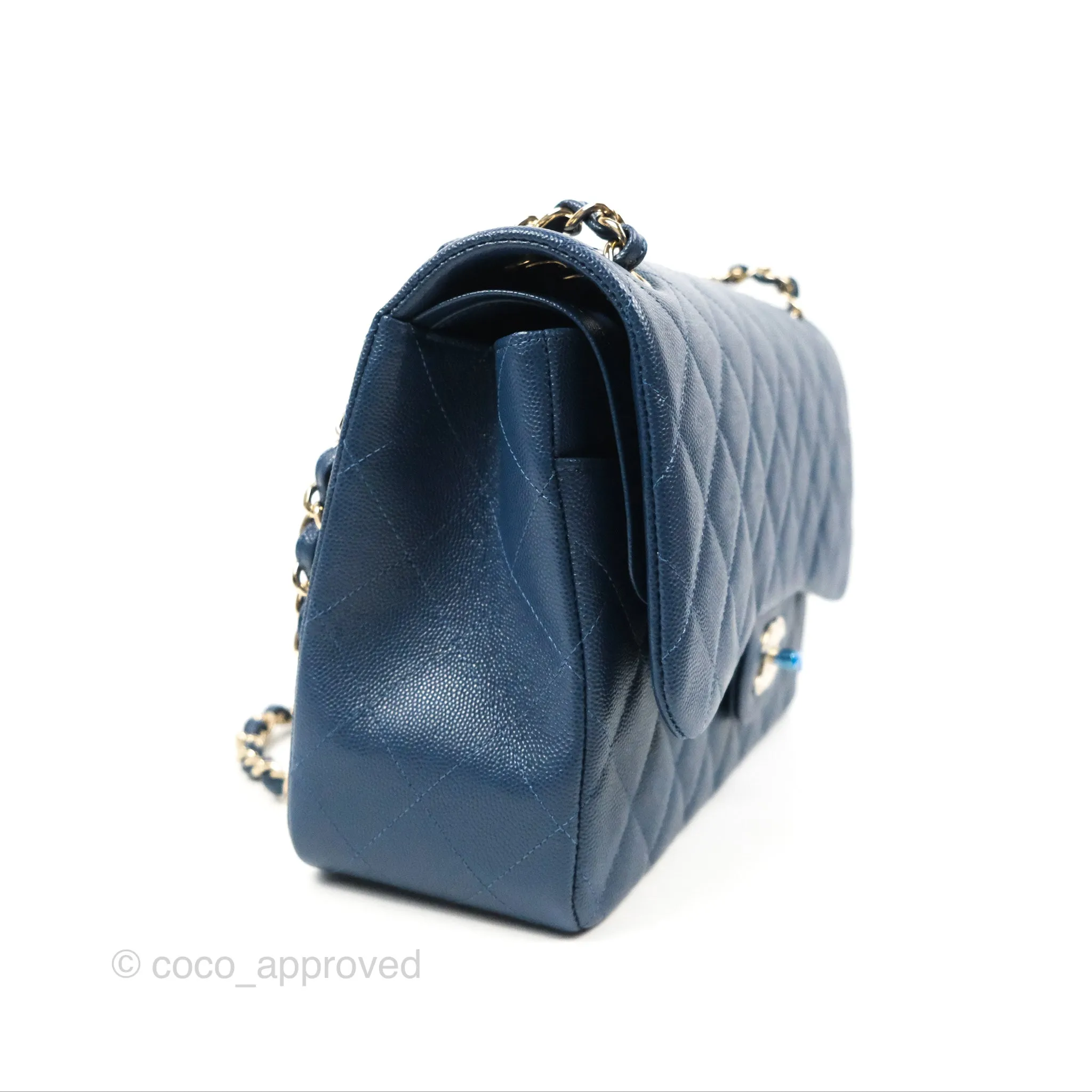 Chanel Jumbo Double Flap Dark Blue Caviar Gold Hardware⁣⁣