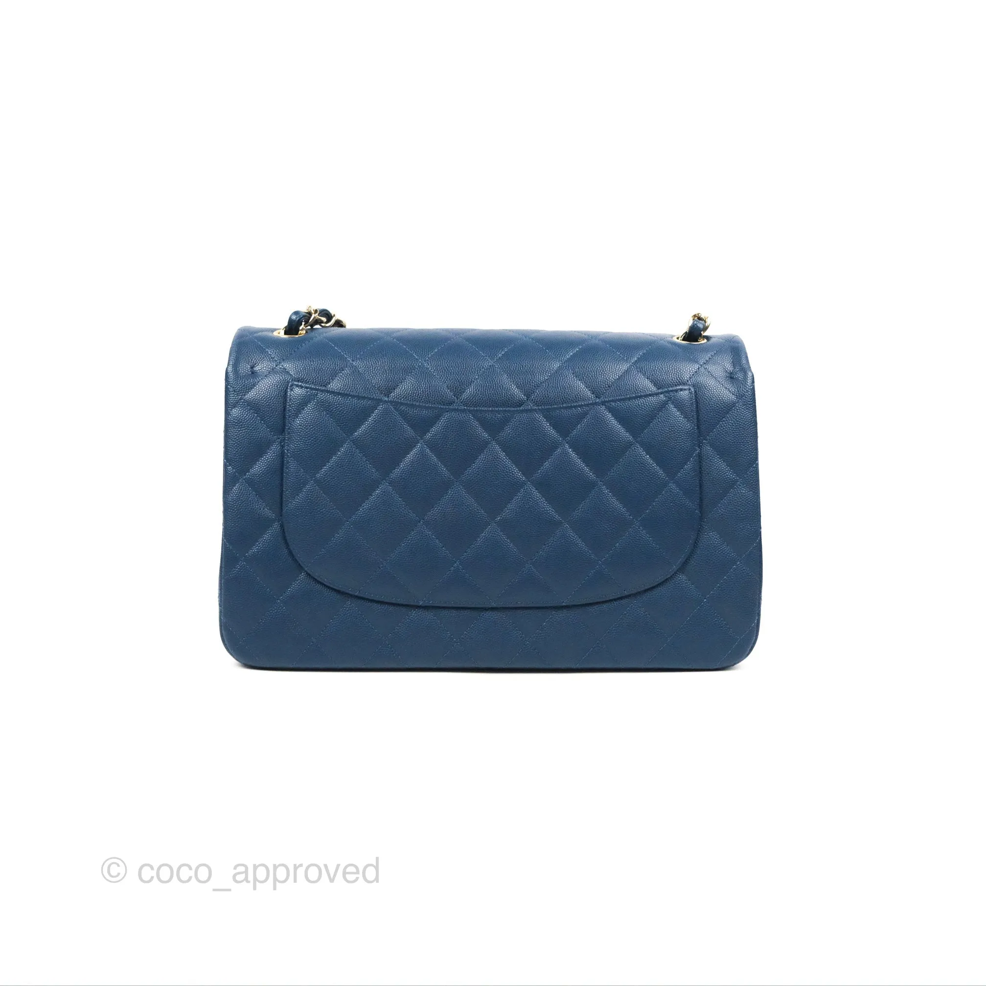 Chanel Jumbo Double Flap Dark Blue Caviar Gold Hardware⁣⁣