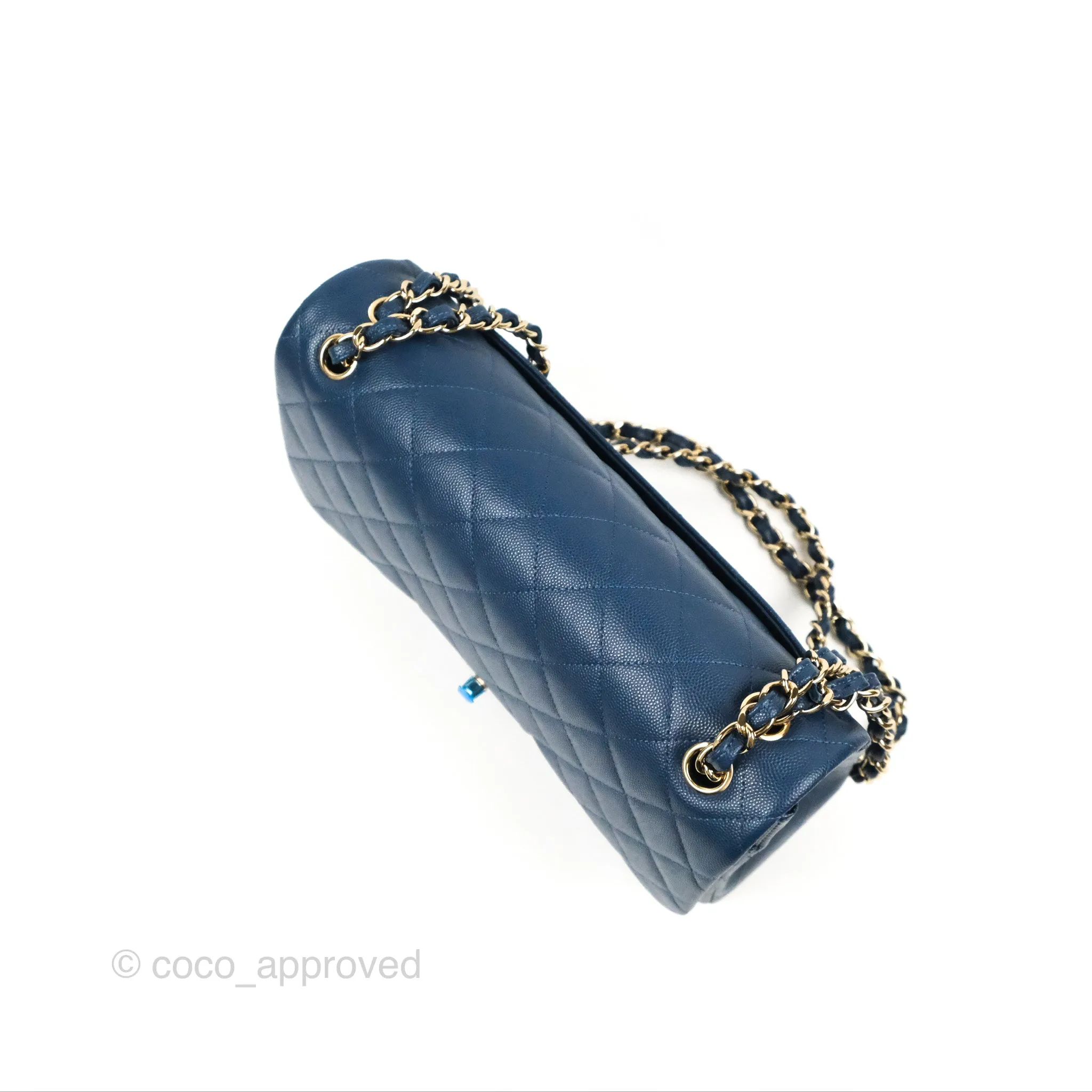 Chanel Jumbo Double Flap Dark Blue Caviar Gold Hardware⁣⁣