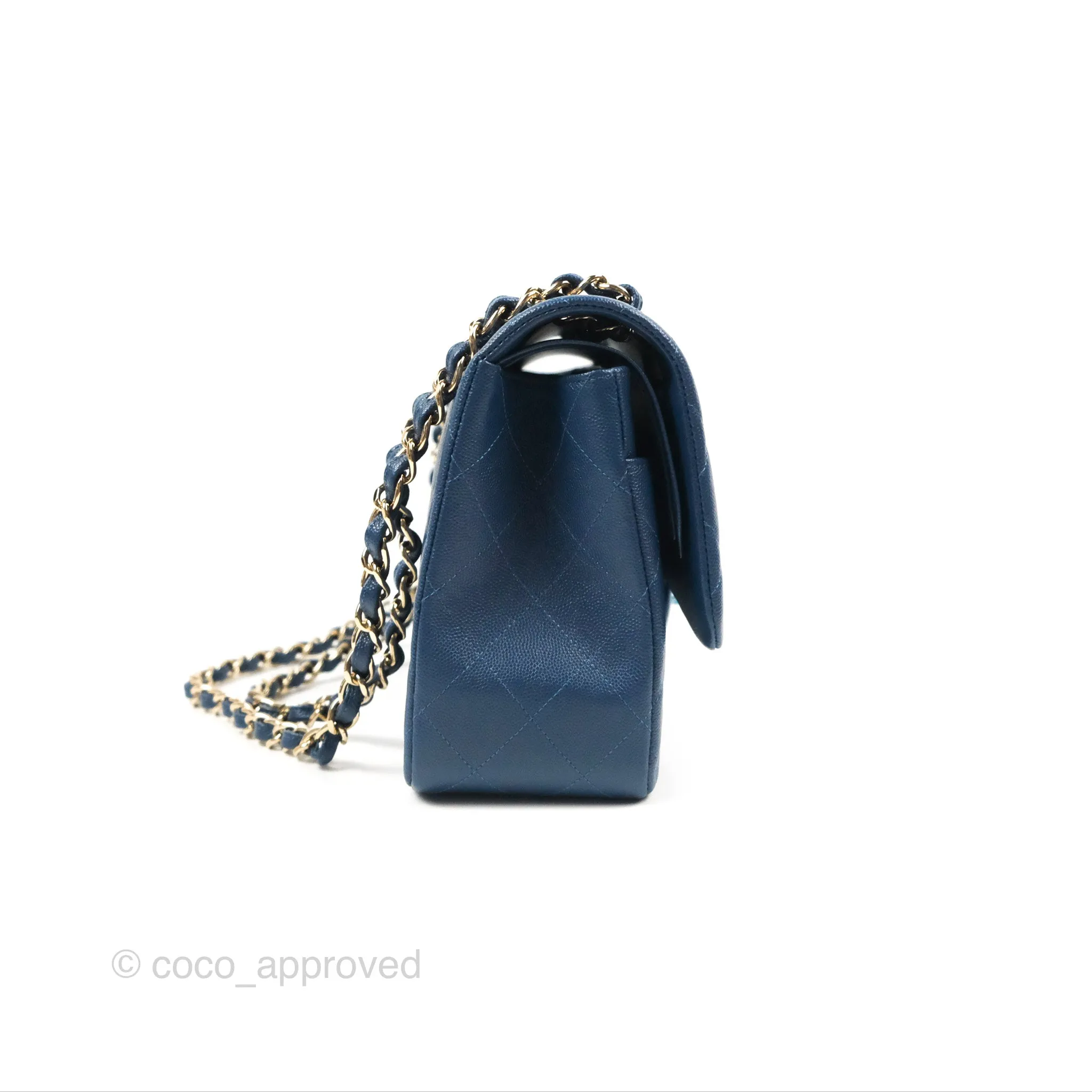 Chanel Jumbo Double Flap Dark Blue Caviar Gold Hardware⁣⁣
