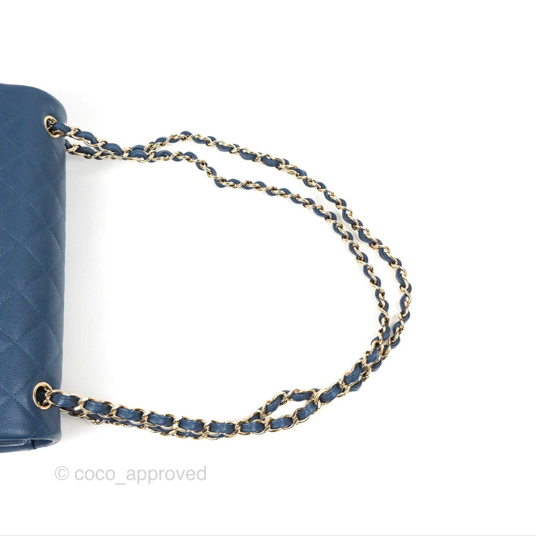 Chanel Jumbo Double Flap Dark Blue Caviar Gold Hardware⁣⁣