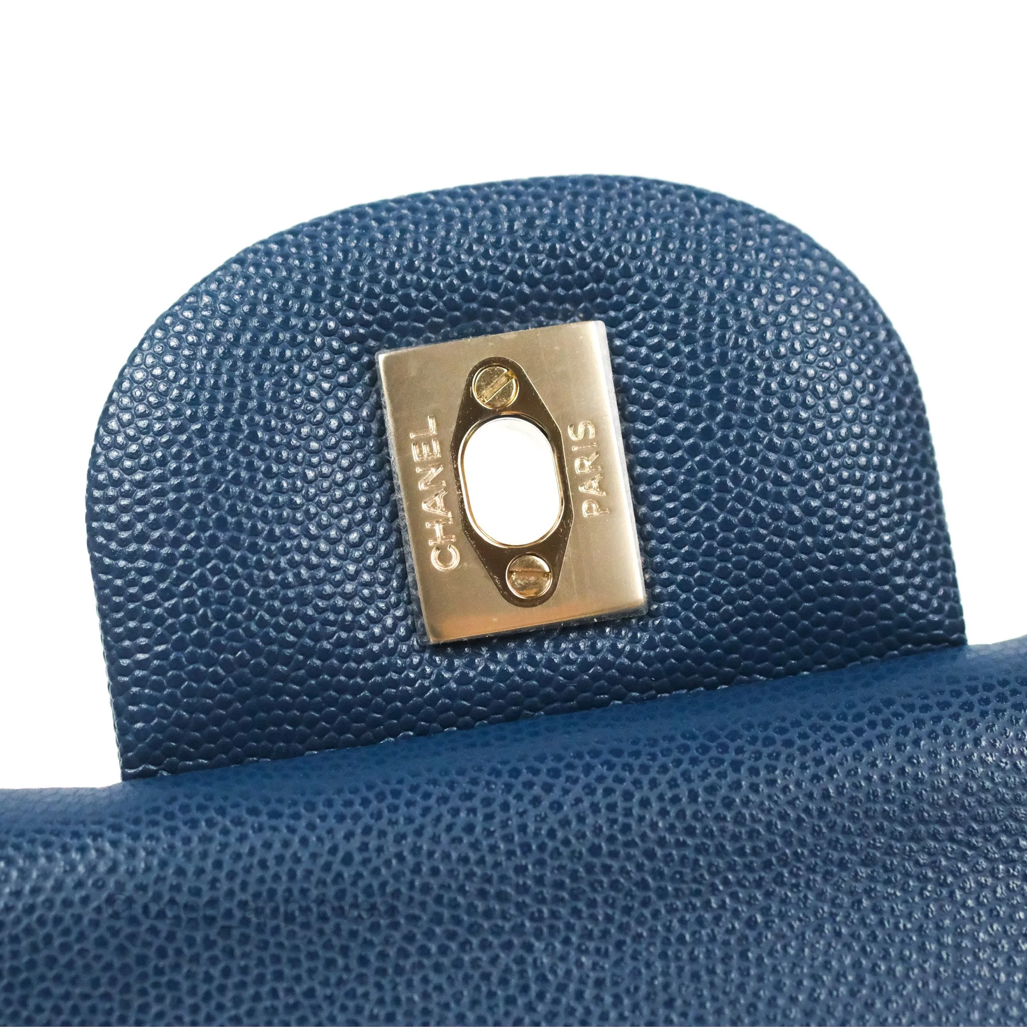Chanel Jumbo Double Flap Dark Blue Caviar Gold Hardware⁣⁣
