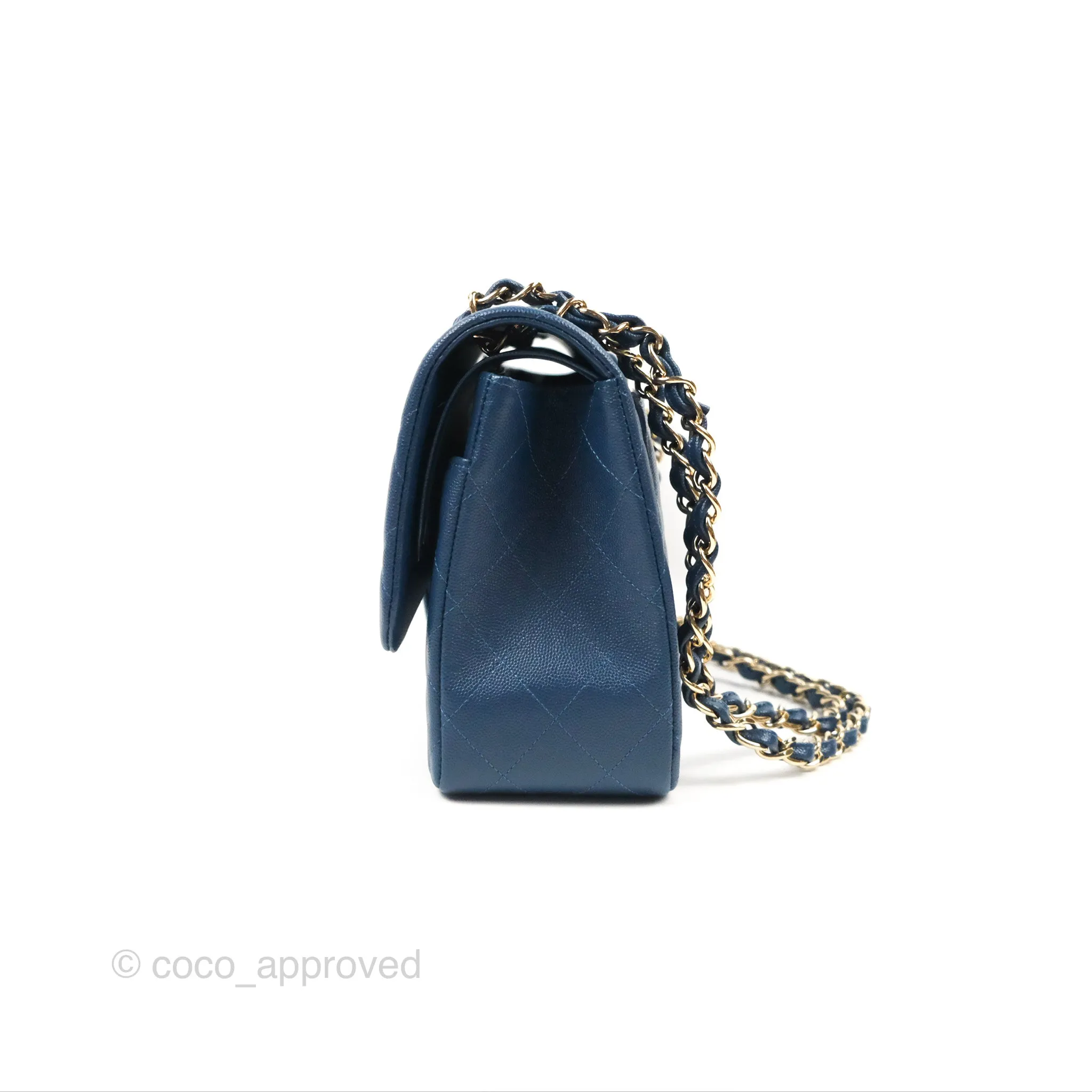Chanel Jumbo Double Flap Dark Blue Caviar Gold Hardware⁣⁣