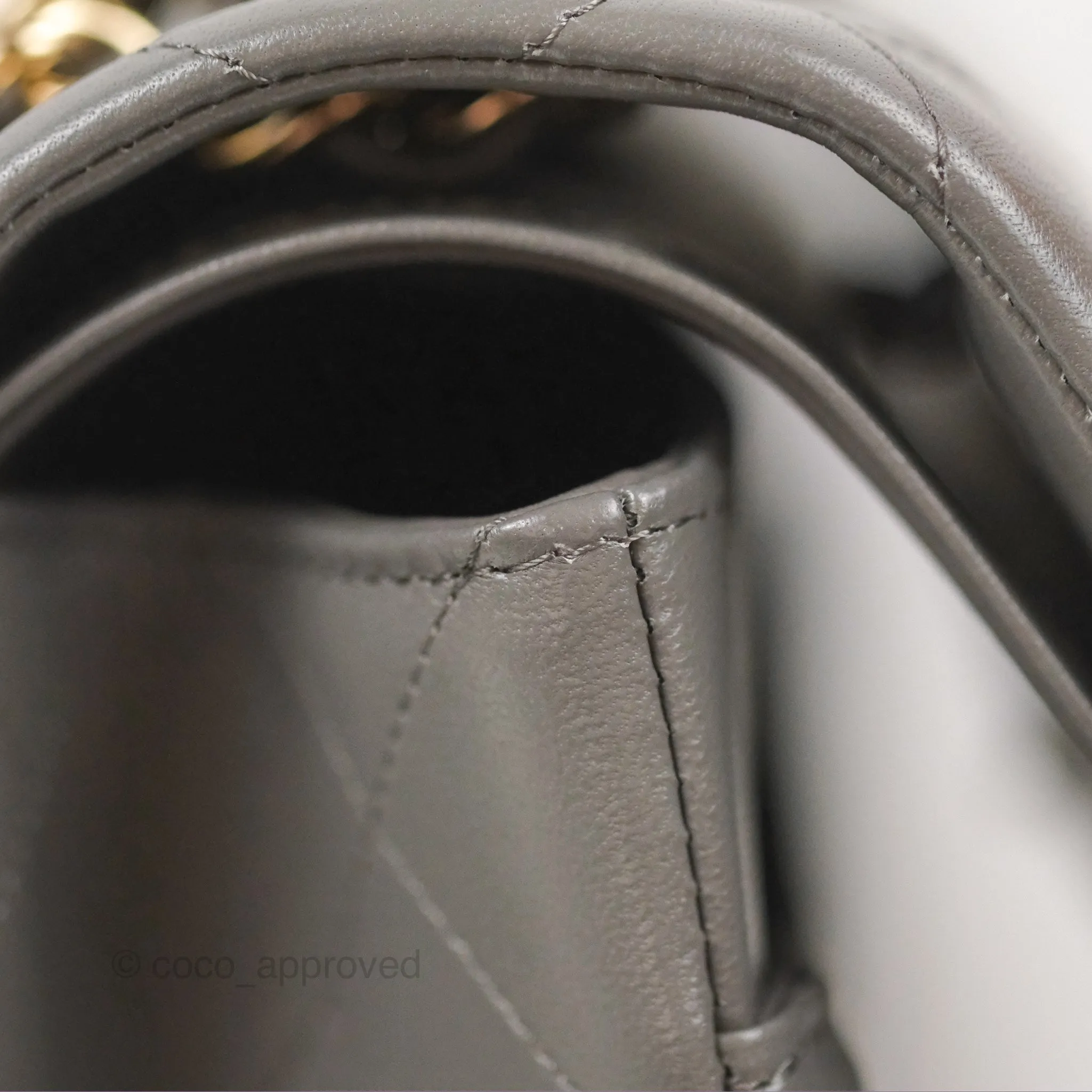 Chanel Jumbo Double Flap Dark Grey Lambskin Gold Hardware⁣⁣