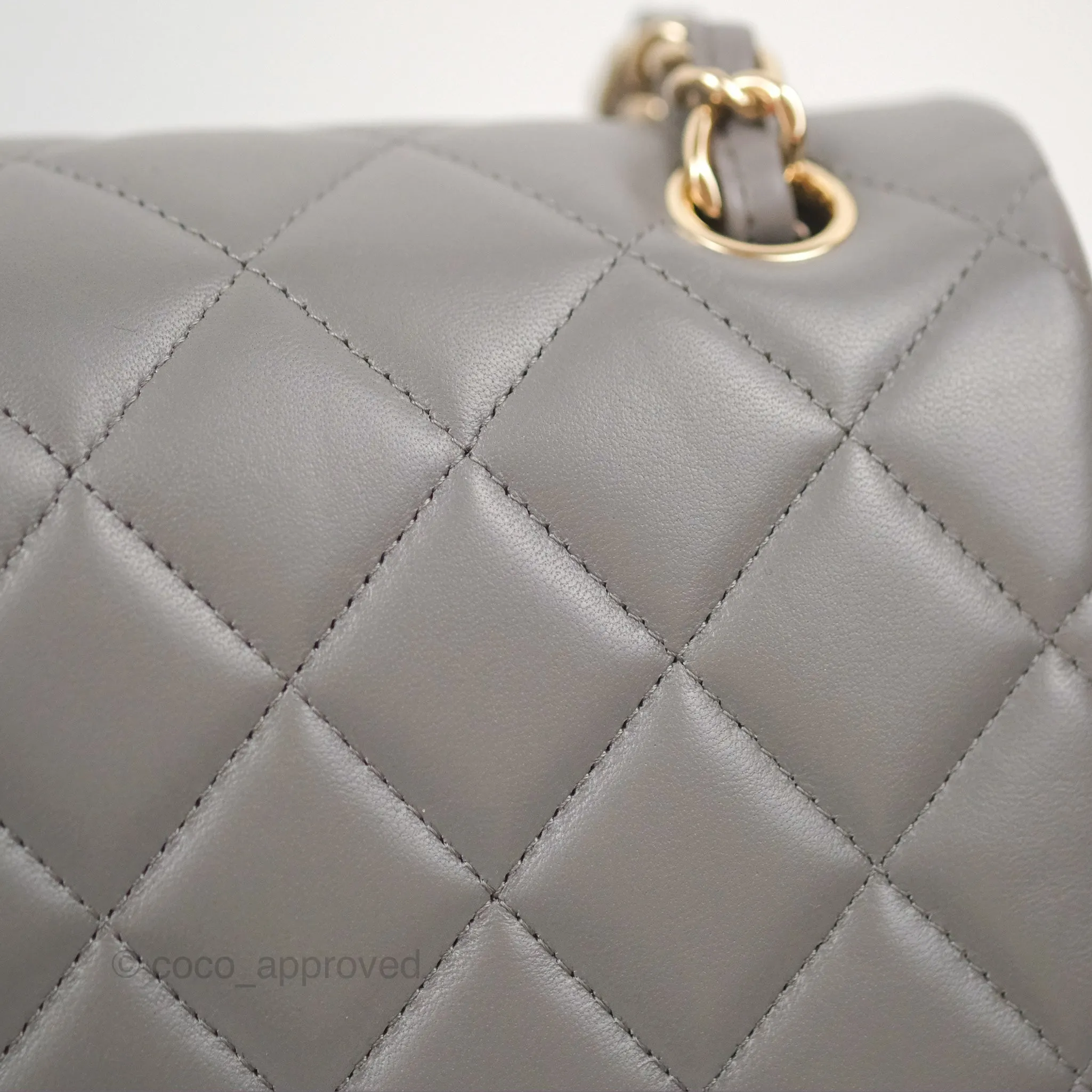 Chanel Jumbo Double Flap Dark Grey Lambskin Gold Hardware⁣⁣