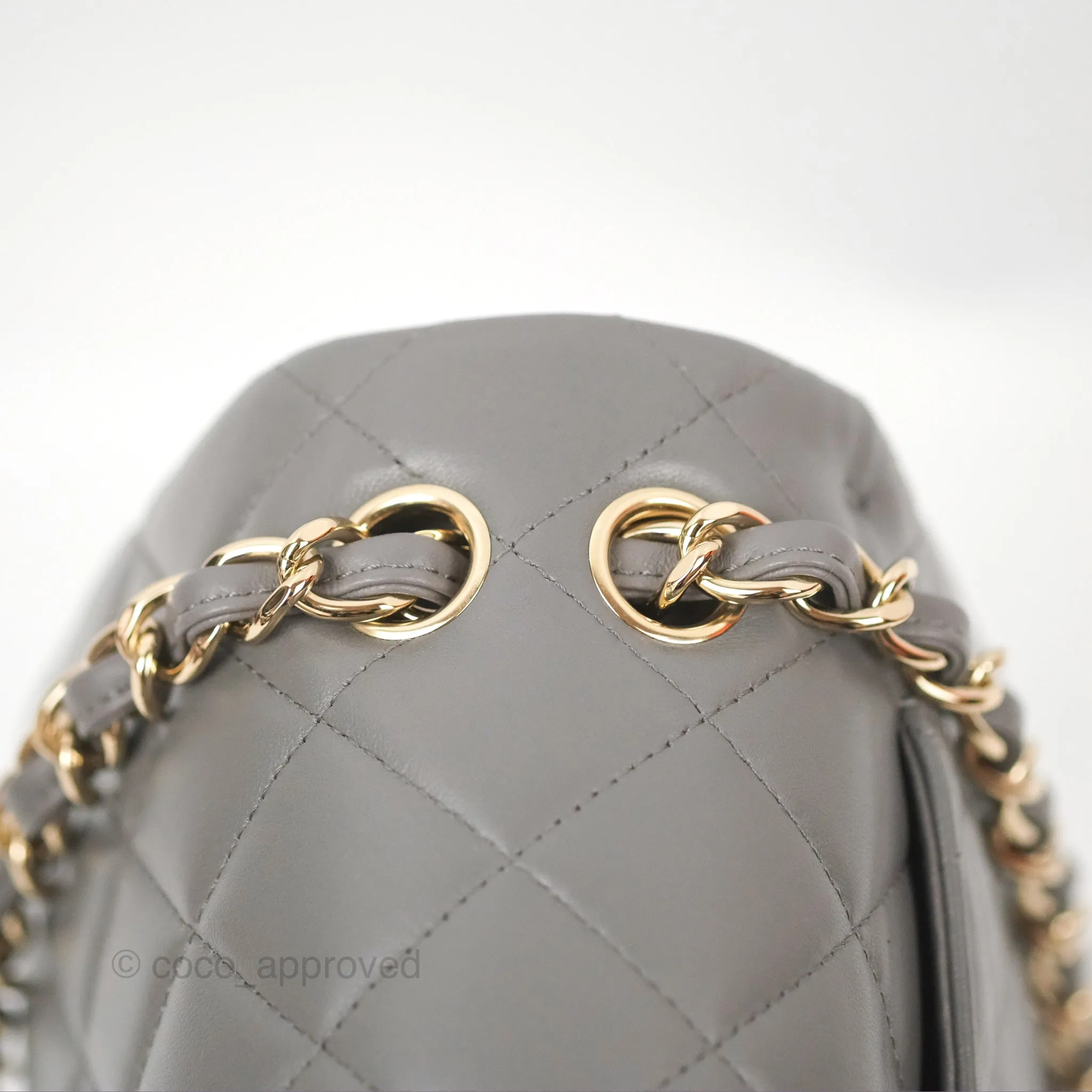 Chanel Jumbo Double Flap Dark Grey Lambskin Gold Hardware⁣⁣