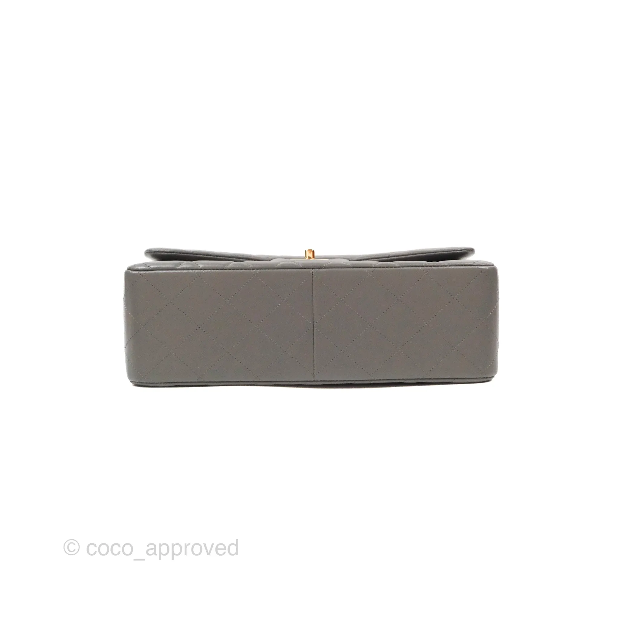 Chanel Jumbo Double Flap Dark Grey Lambskin Gold Hardware⁣⁣