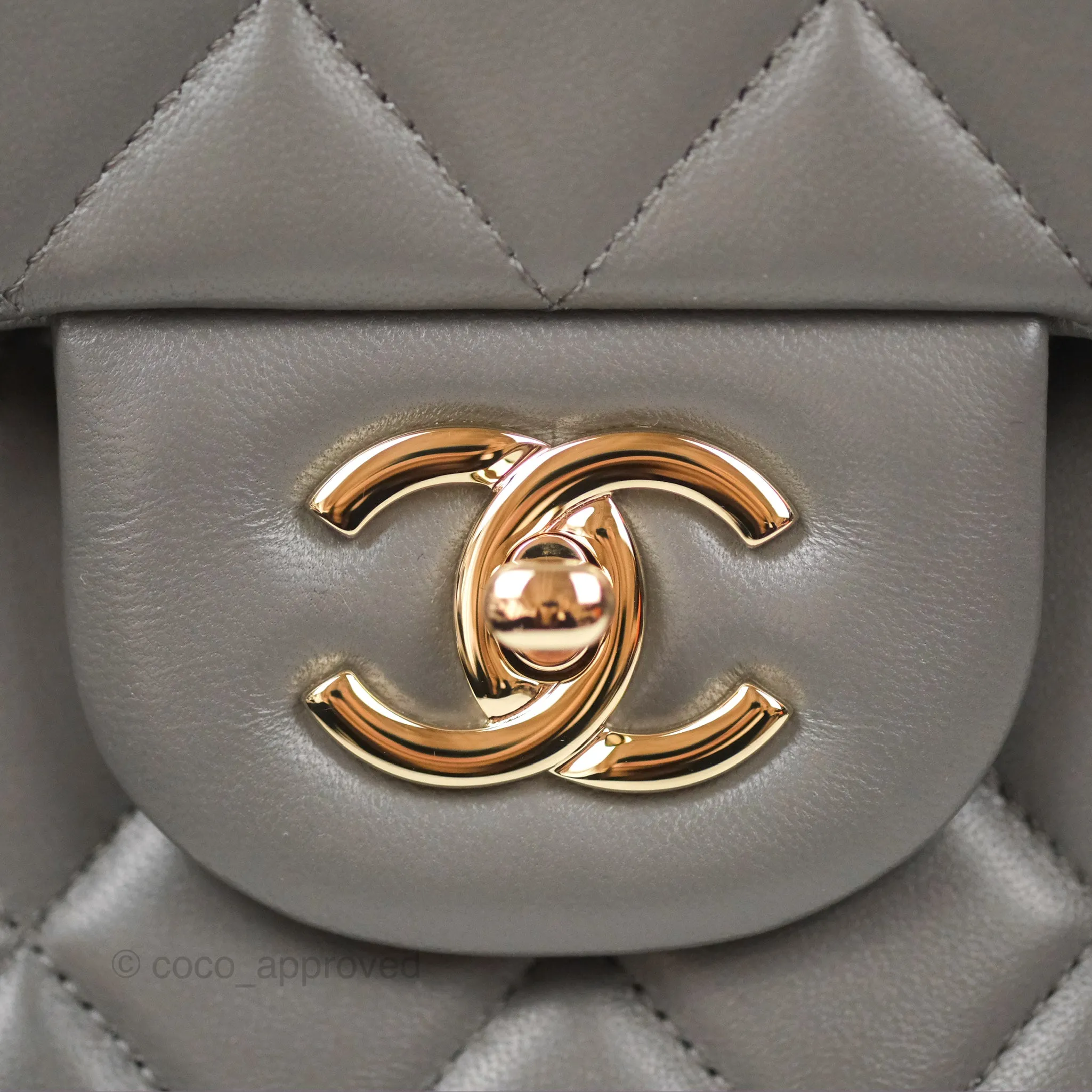 Chanel Jumbo Double Flap Dark Grey Lambskin Gold Hardware⁣⁣