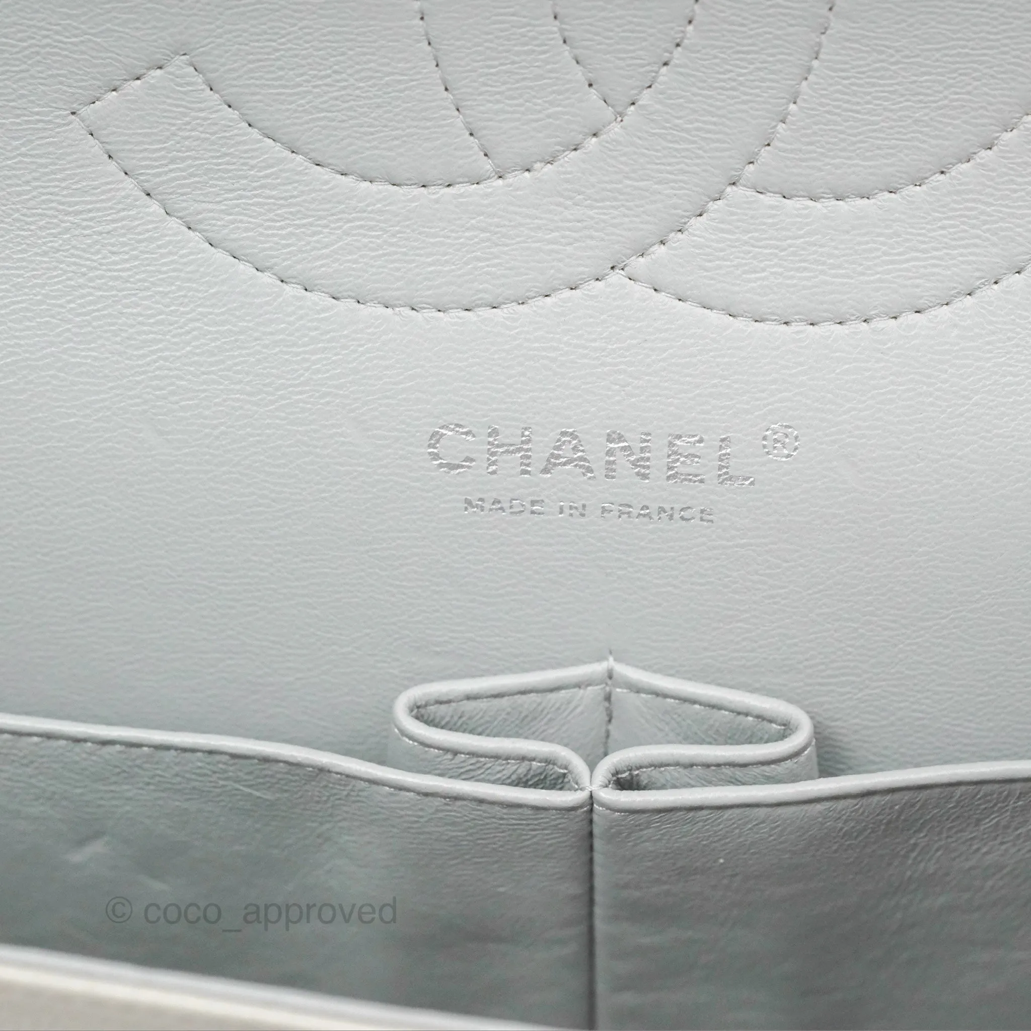 Chanel Jumbo Double Flap Light Grey Caviar Silver Hardware⁣⁣