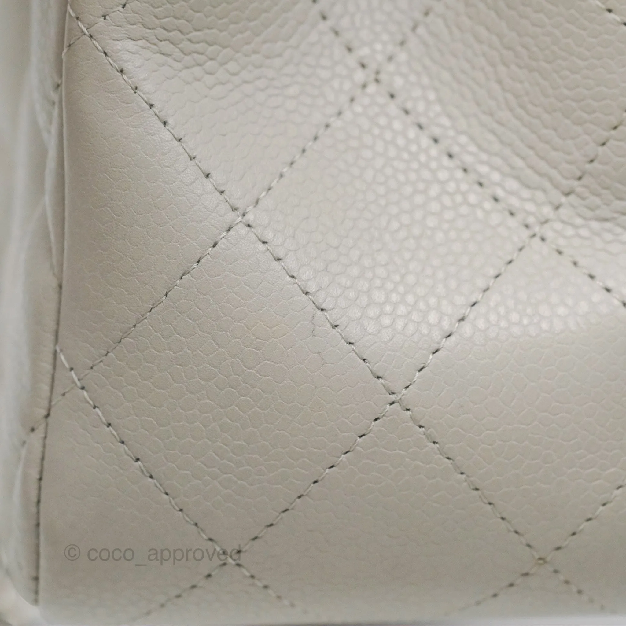 Chanel Jumbo Double Flap Light Grey Caviar Silver Hardware⁣⁣