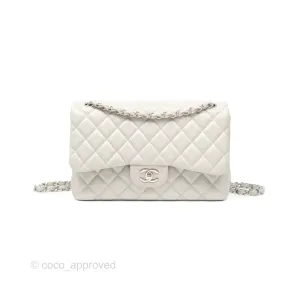 Chanel Jumbo Double Flap Light Grey Caviar Silver Hardware⁣⁣