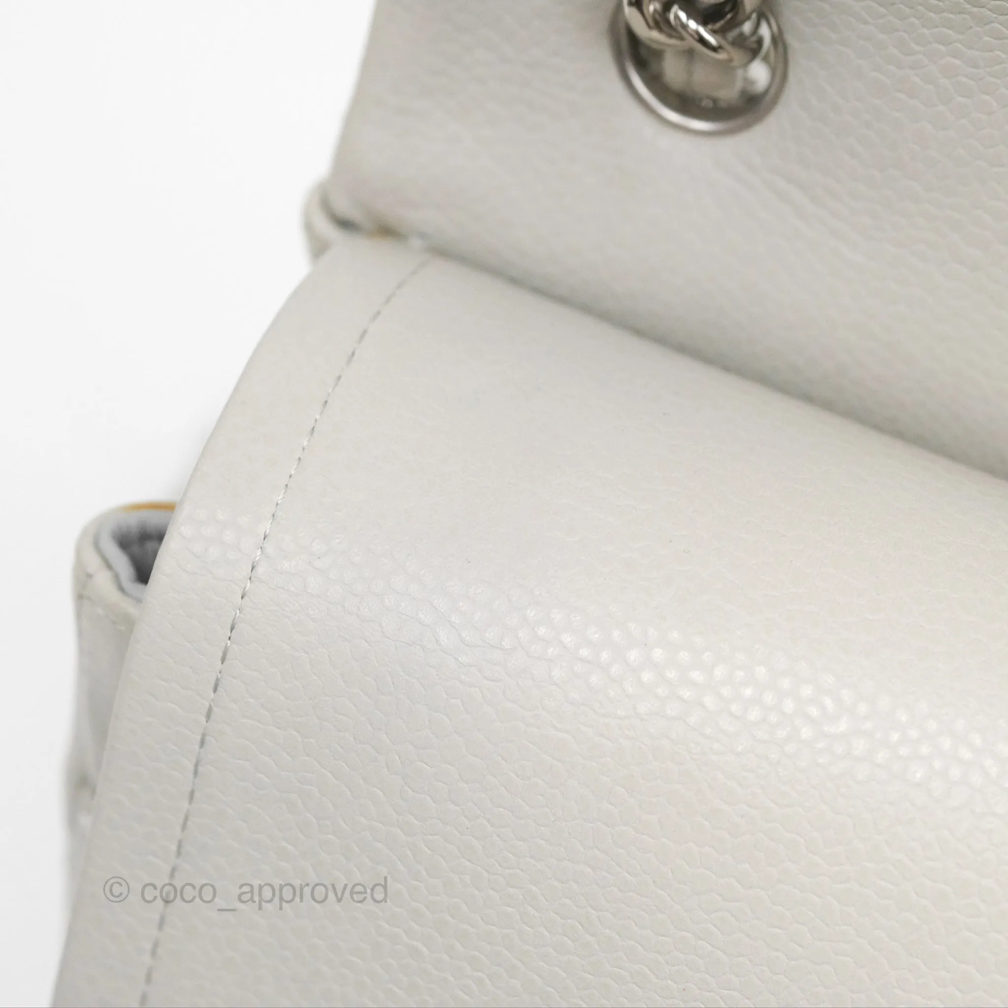 Chanel Jumbo Double Flap Light Grey Caviar Silver Hardware⁣⁣