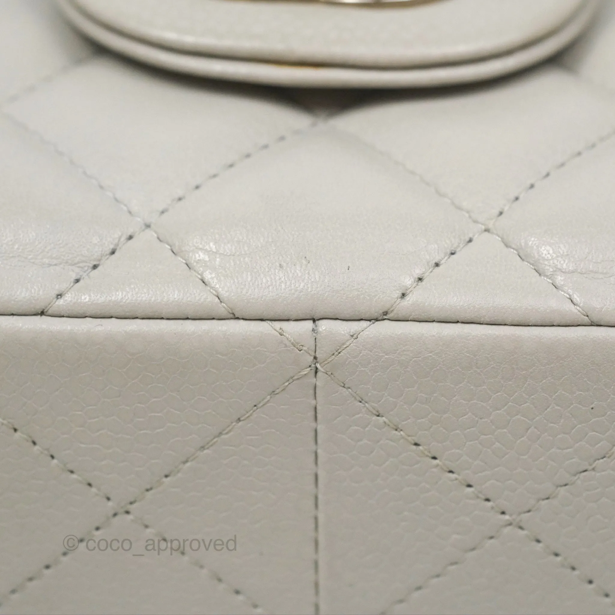 Chanel Jumbo Double Flap Light Grey Caviar Silver Hardware⁣⁣