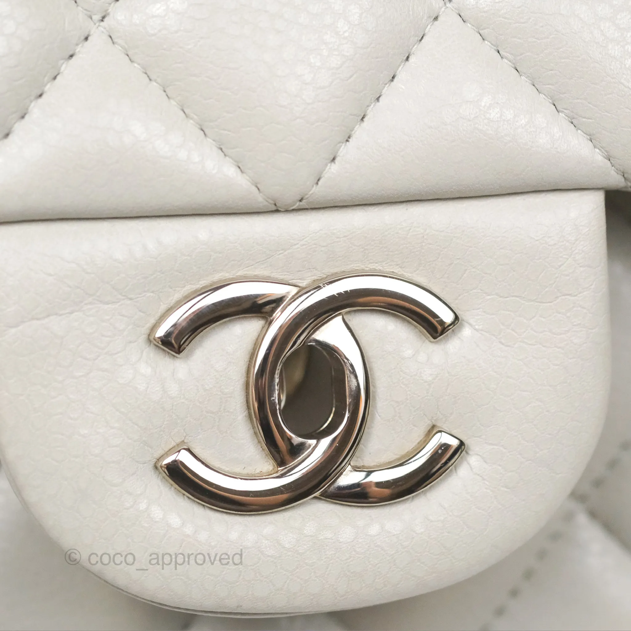 Chanel Jumbo Double Flap Light Grey Caviar Silver Hardware⁣⁣
