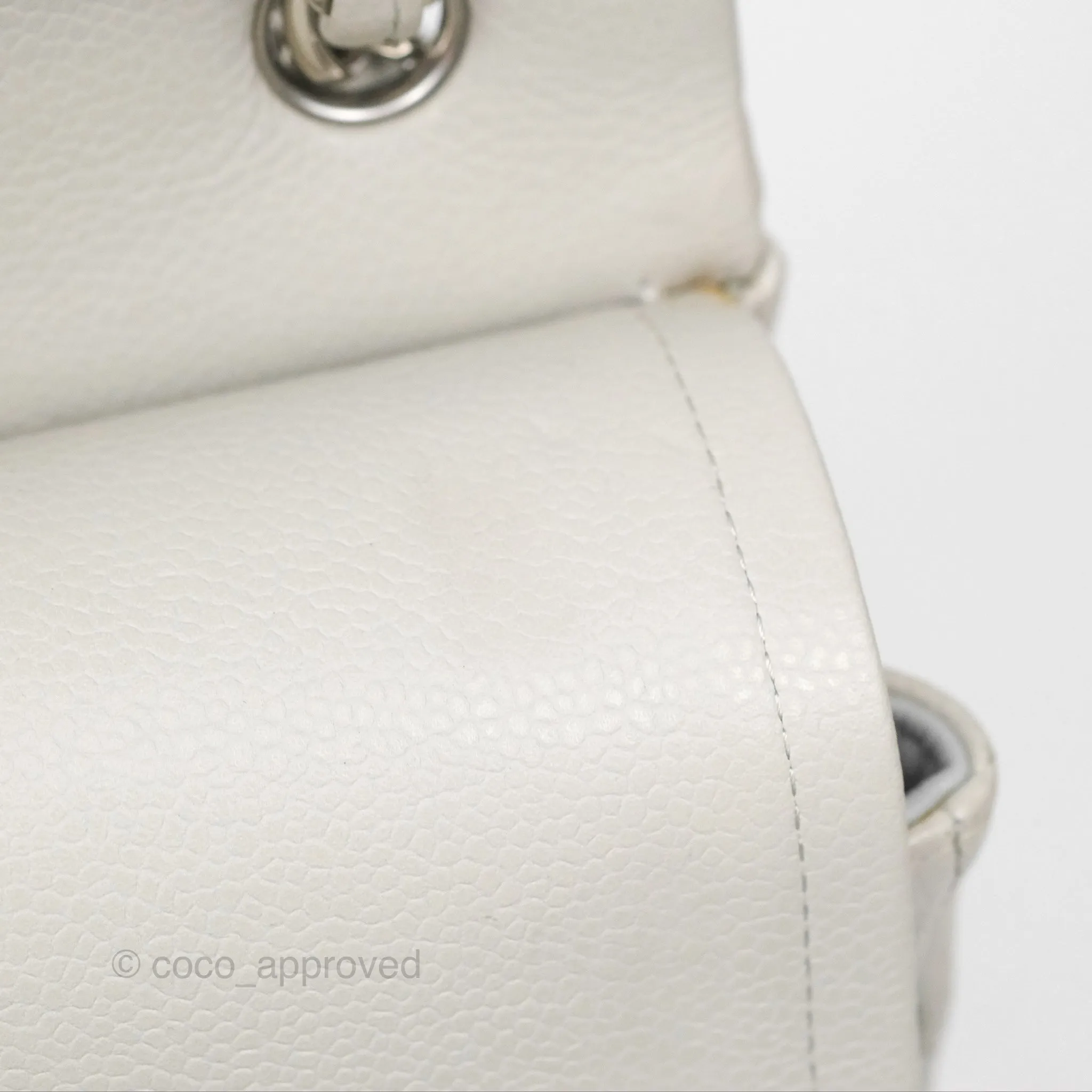 Chanel Jumbo Double Flap Light Grey Caviar Silver Hardware⁣⁣