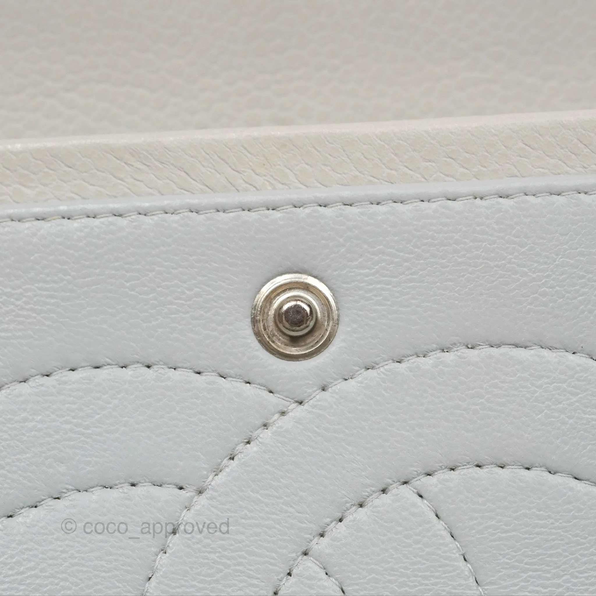 Chanel Jumbo Double Flap Light Grey Caviar Silver Hardware⁣⁣