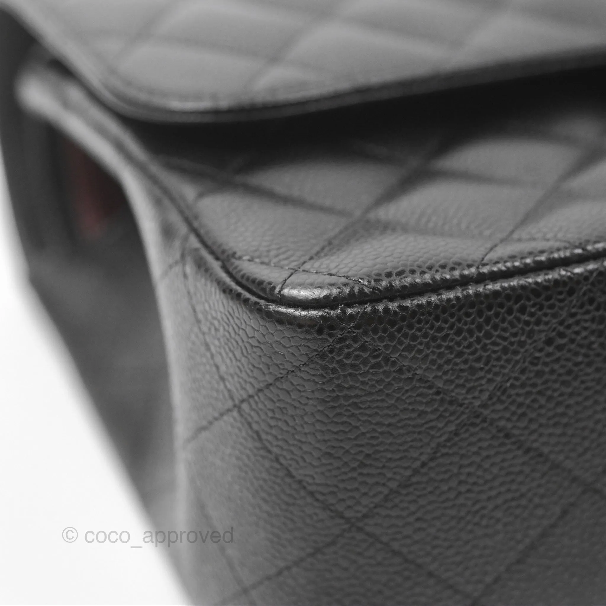 Chanel Jumbo Double Flap Quilted Black Caviar Silver Hardware