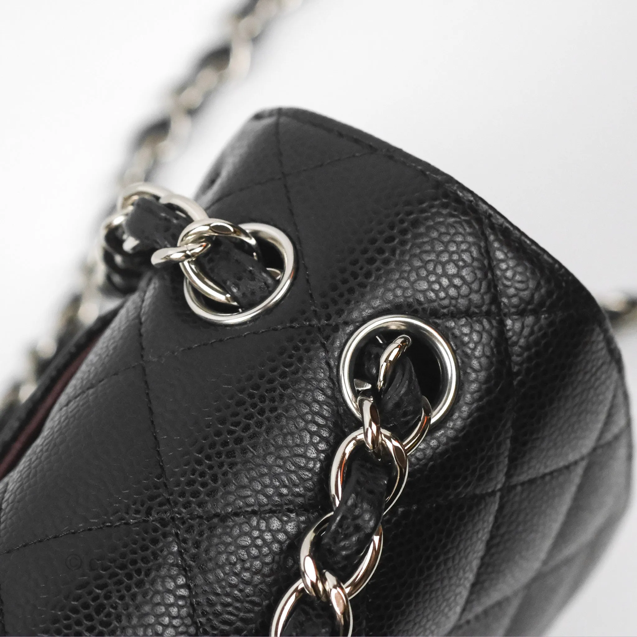 Chanel Jumbo Double Flap Quilted Black Caviar Silver Hardware
