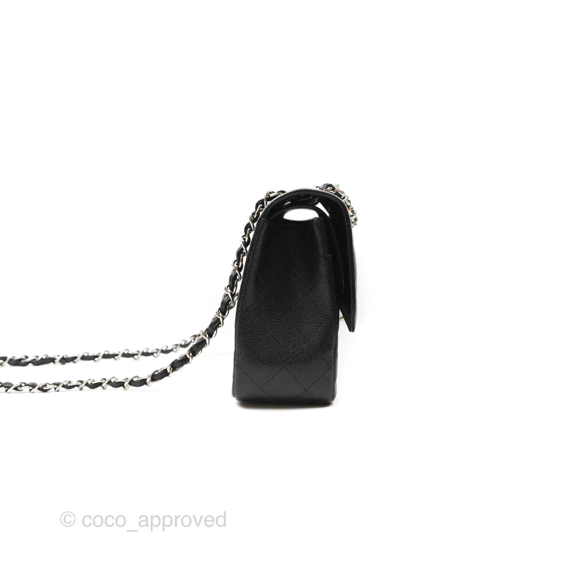 Chanel Jumbo Double Flap Quilted Black Caviar Silver Hardware