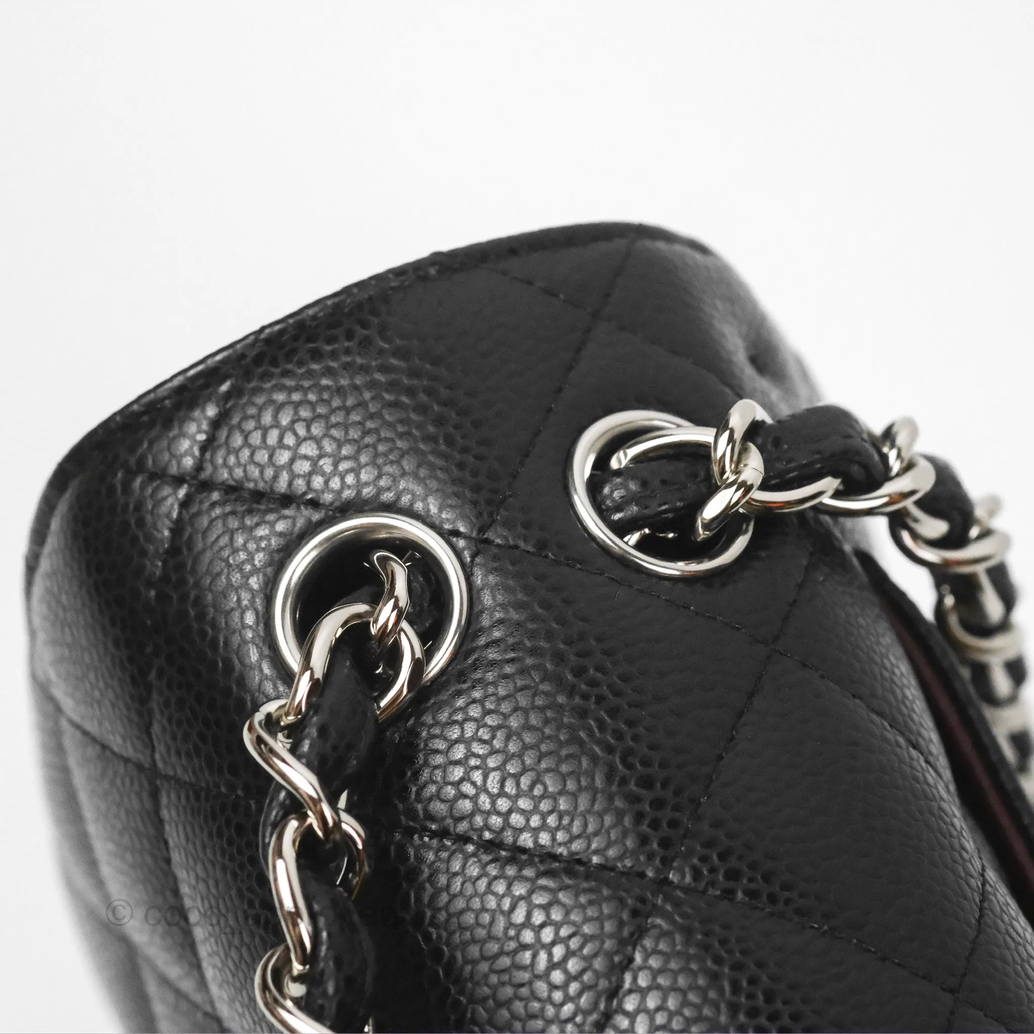 Chanel Jumbo Double Flap Quilted Black Caviar Silver Hardware