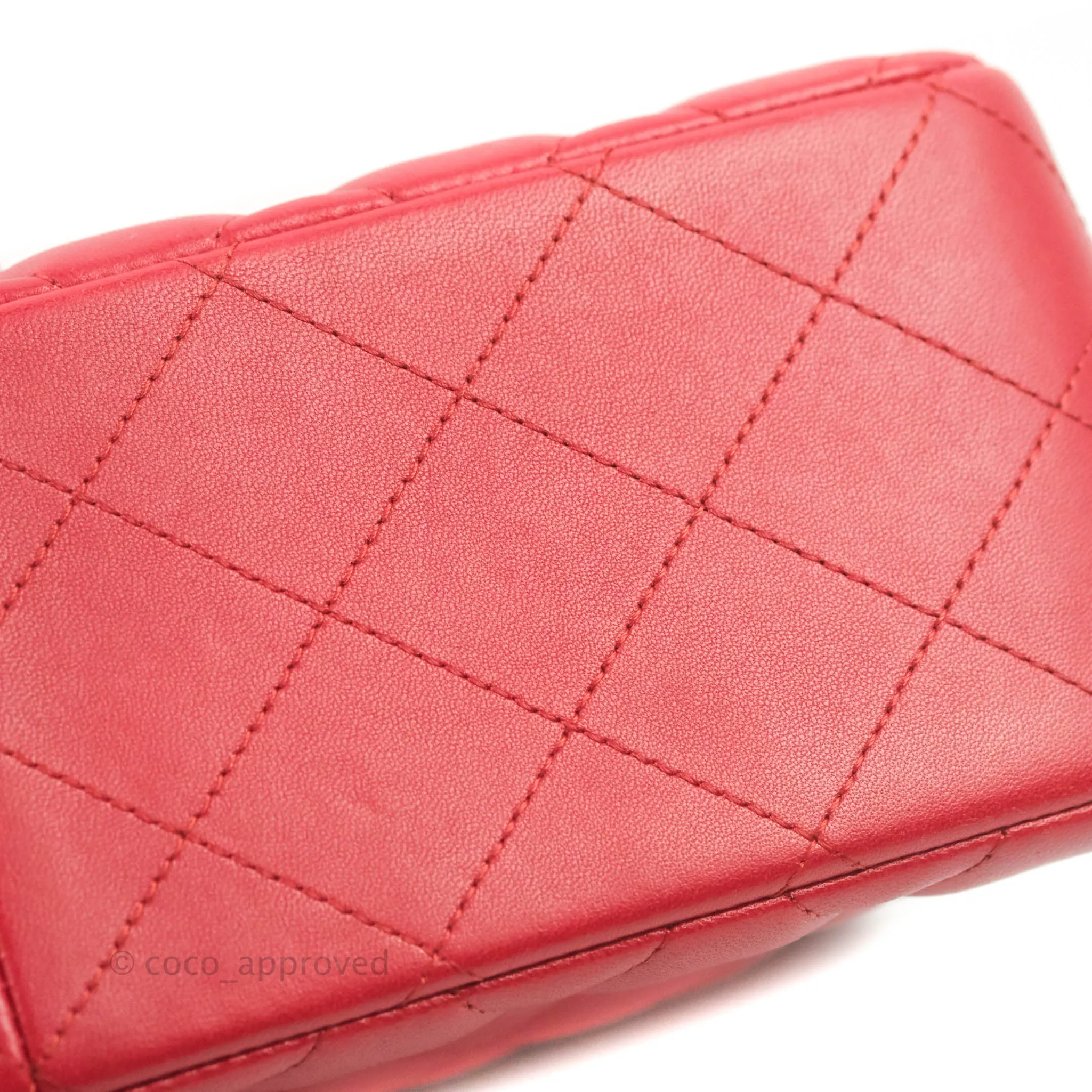 Chanel Jumbo Double Flap Red Lambskin Silver Hardware⁣⁣