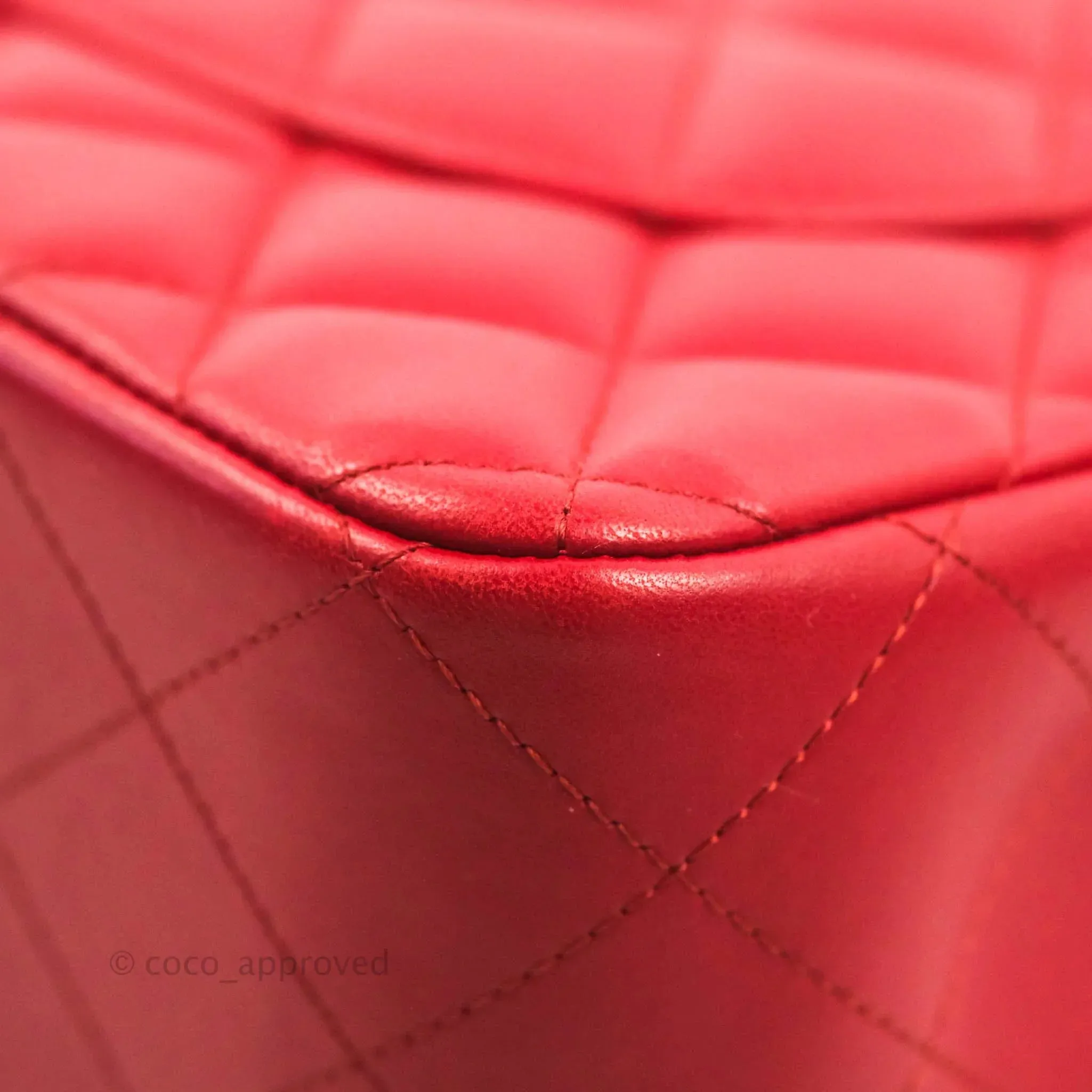 Chanel Jumbo Double Flap Red Lambskin Silver Hardware⁣⁣