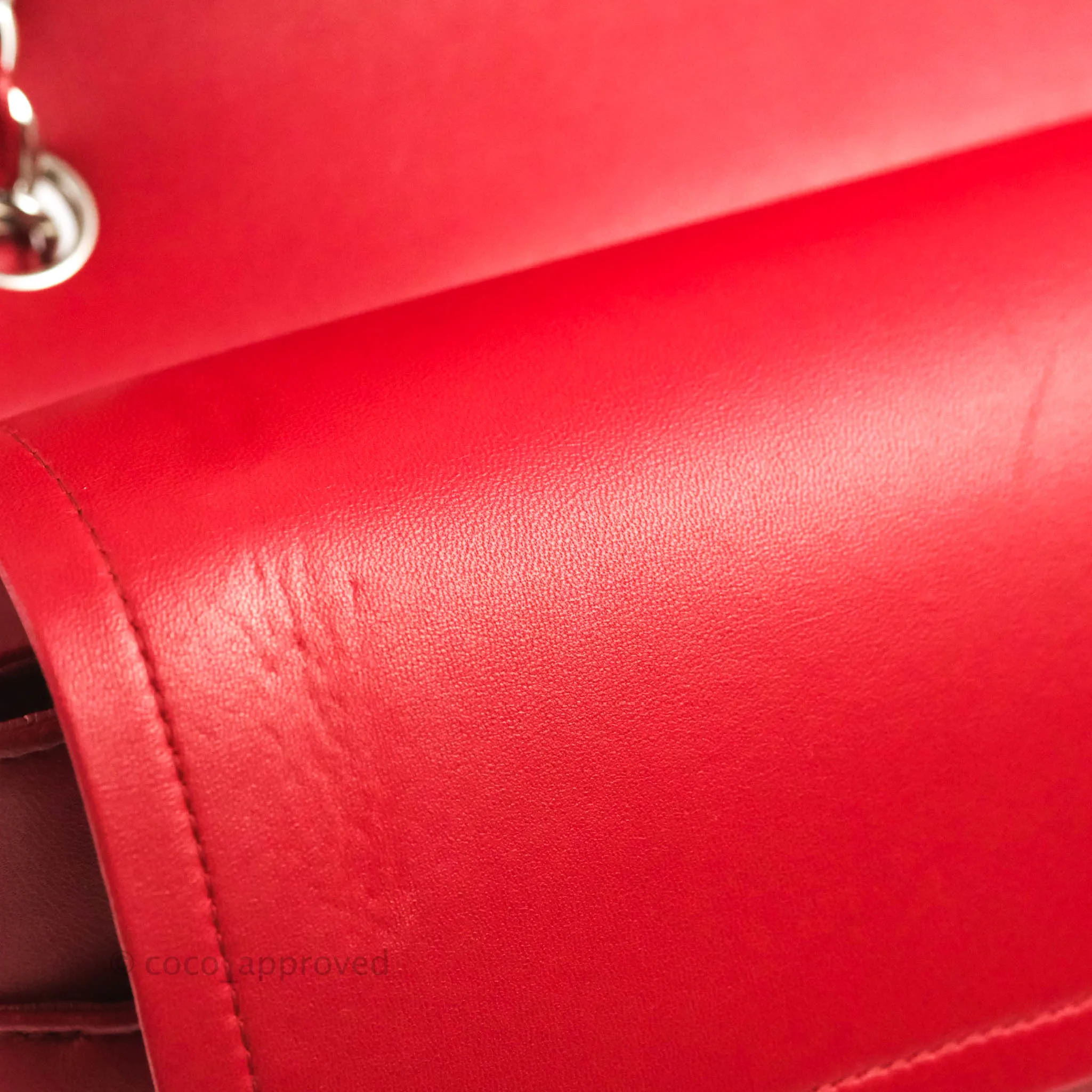 Chanel Jumbo Double Flap Red Lambskin Silver Hardware⁣⁣