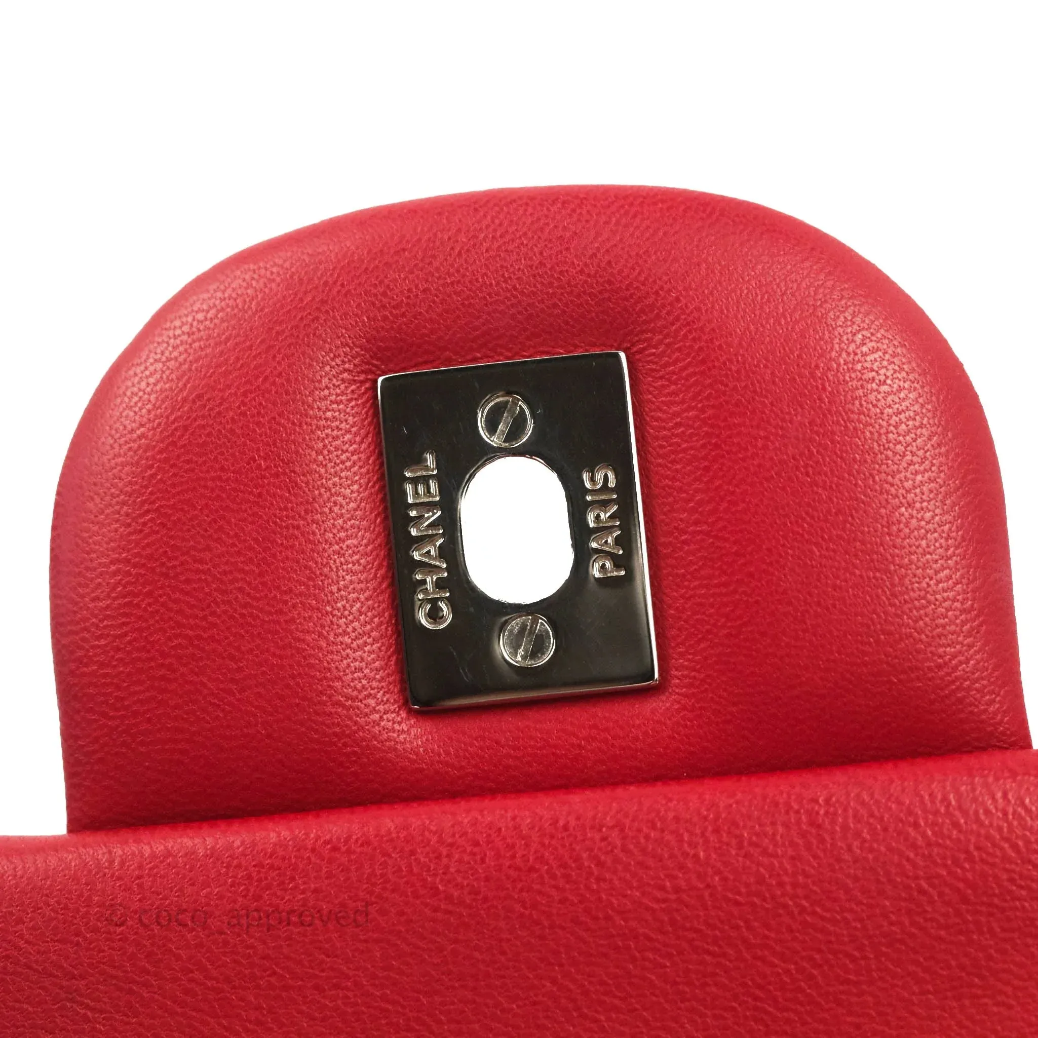 Chanel Jumbo Double Flap Red Lambskin Silver Hardware⁣⁣