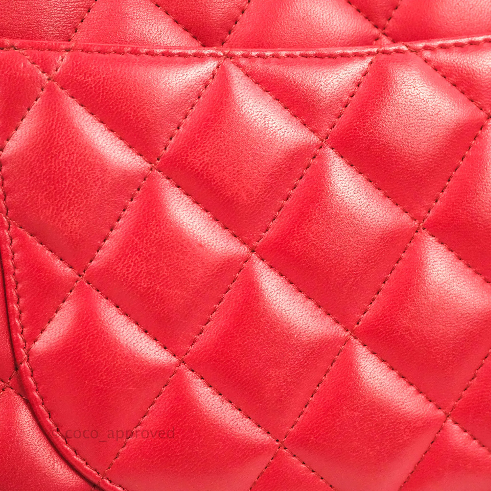 Chanel Jumbo Double Flap Red Lambskin Silver Hardware⁣⁣