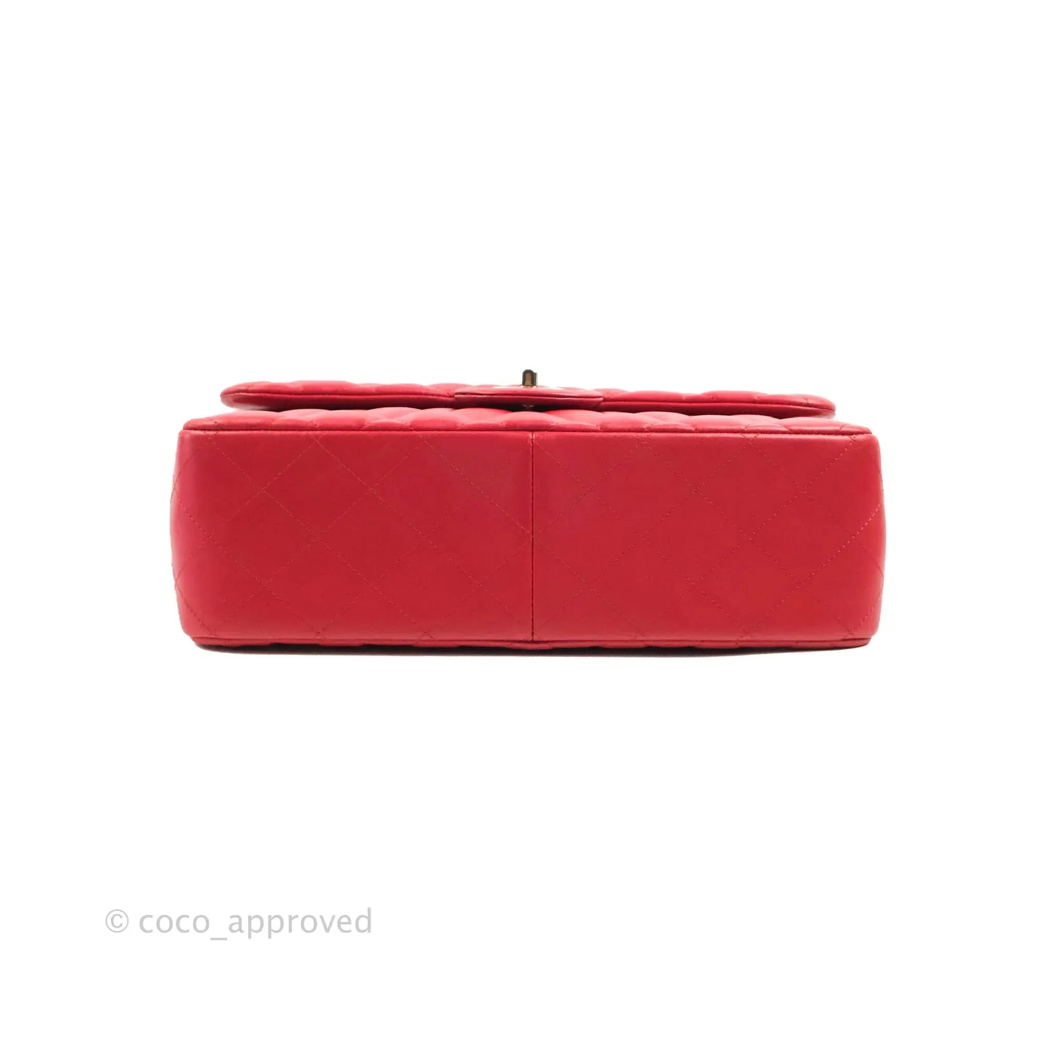 Chanel Jumbo Double Flap Red Lambskin Silver Hardware⁣⁣