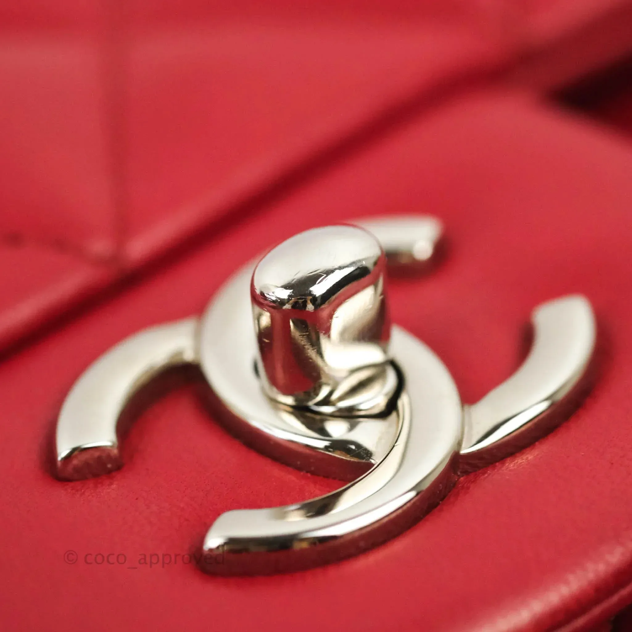 Chanel Jumbo Double Flap Red Lambskin Silver Hardware⁣⁣