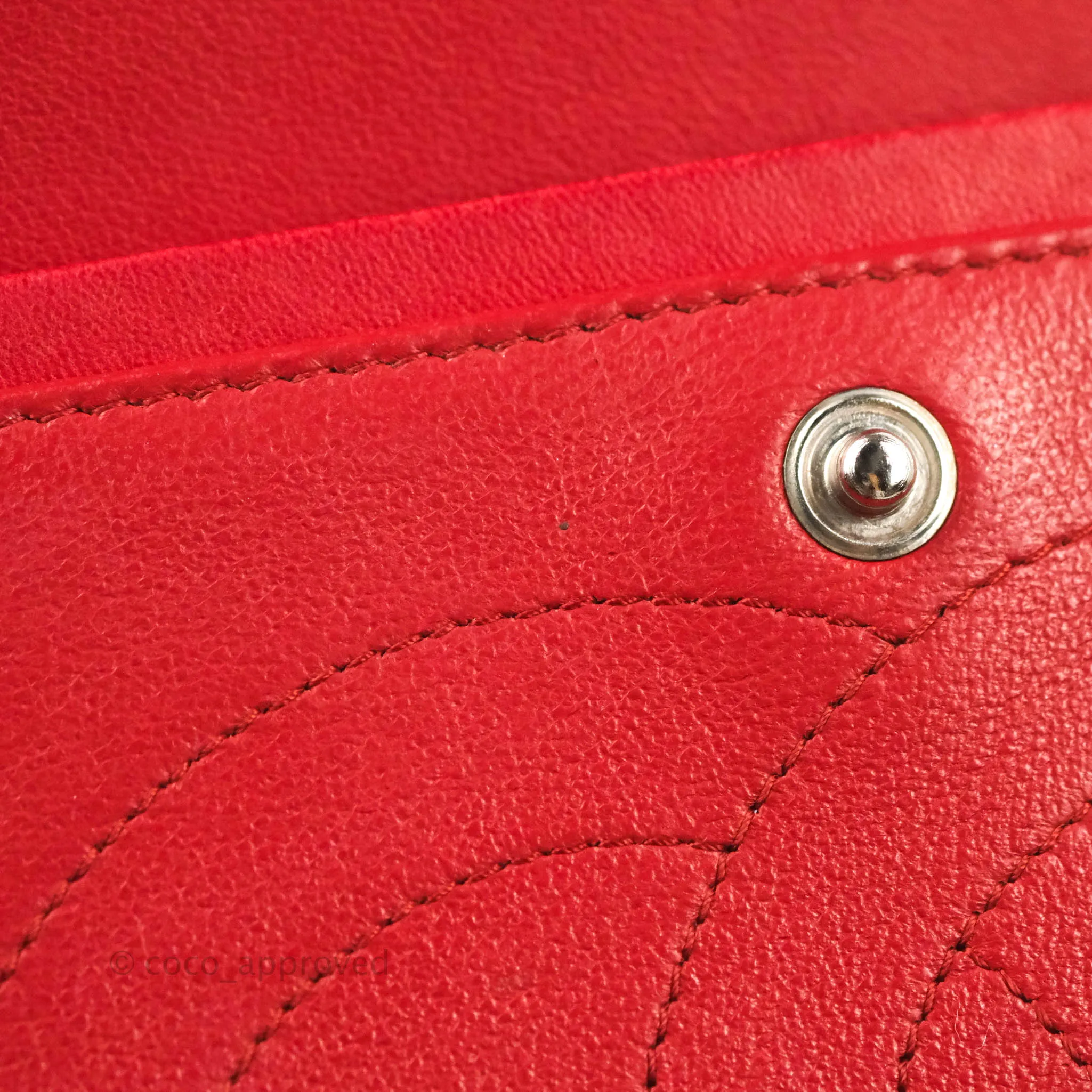 Chanel Jumbo Double Flap Red Lambskin Silver Hardware⁣⁣