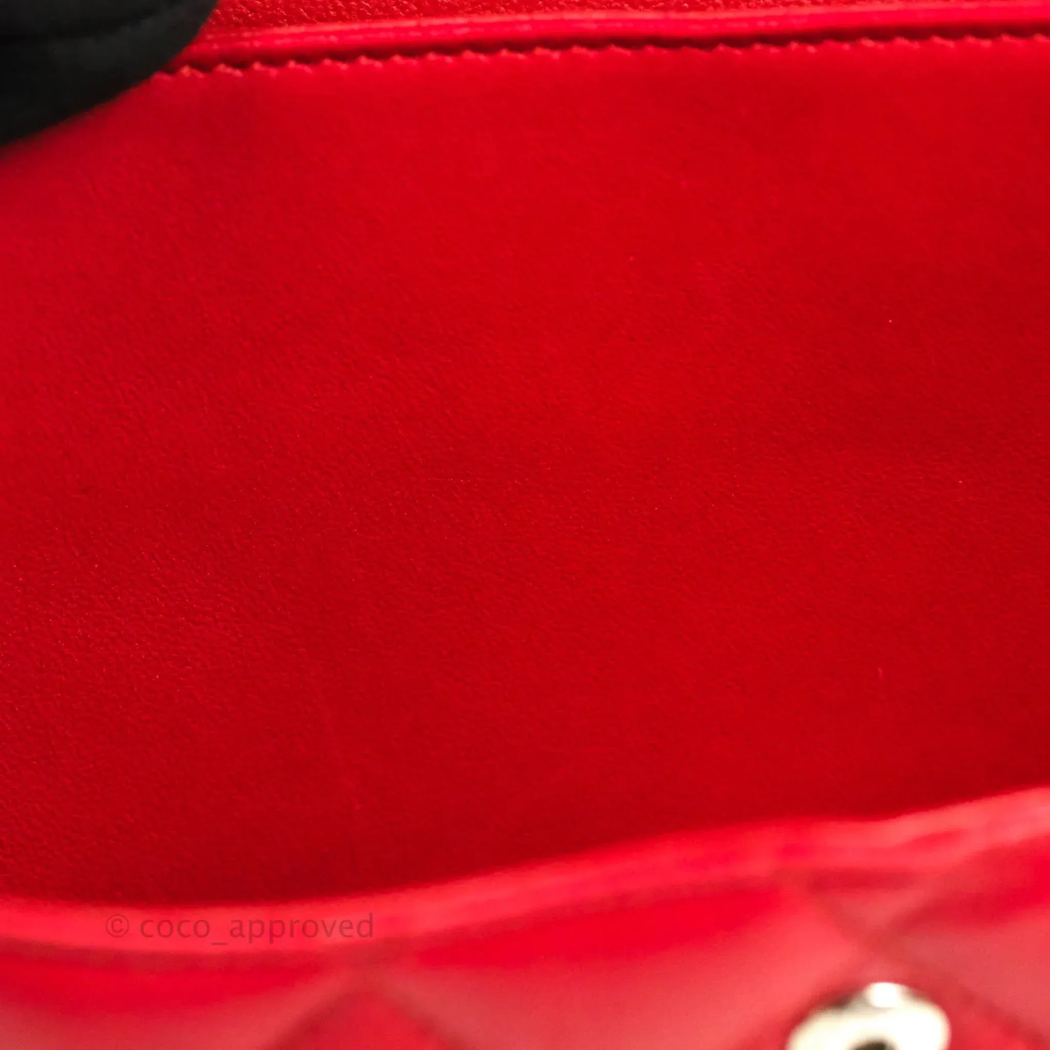 Chanel Jumbo Double Flap Red Lambskin Silver Hardware⁣⁣