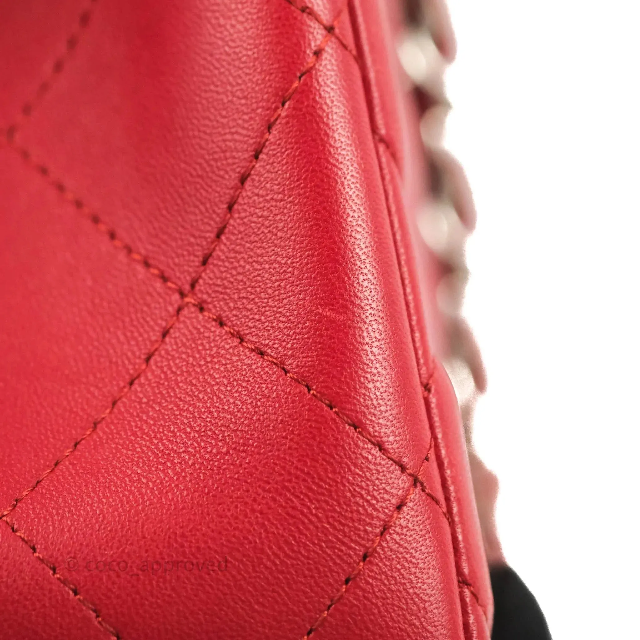 Chanel Jumbo Double Flap Red Lambskin Silver Hardware⁣⁣