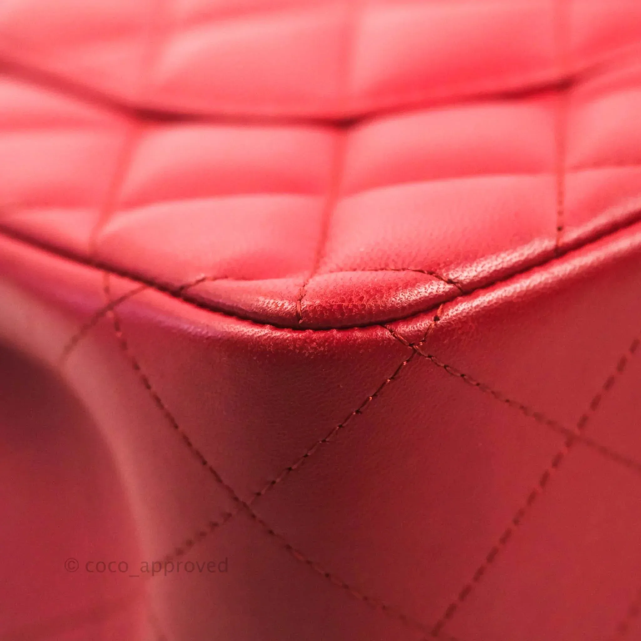 Chanel Jumbo Double Flap Red Lambskin Silver Hardware⁣⁣