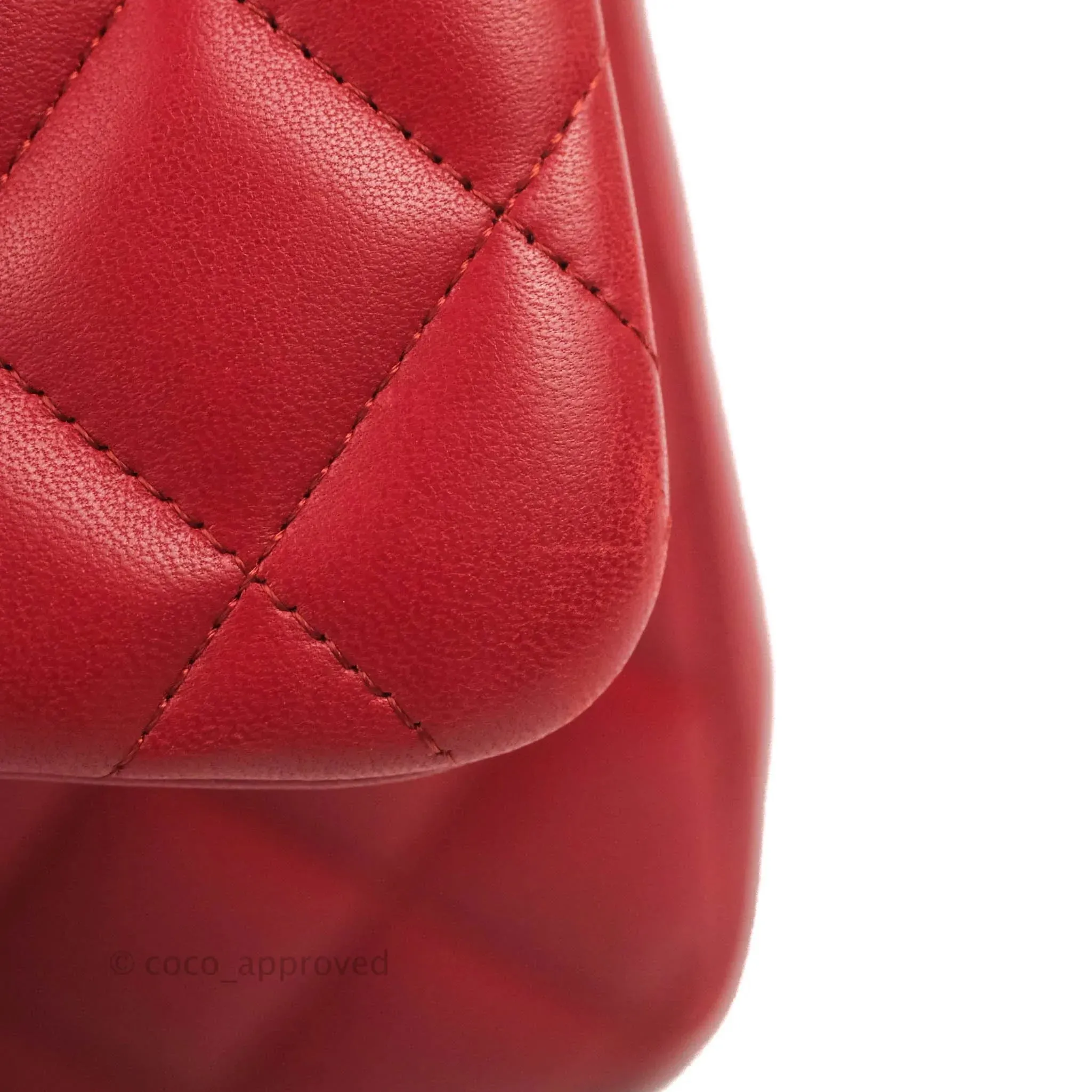 Chanel Jumbo Double Flap Red Lambskin Silver Hardware⁣⁣