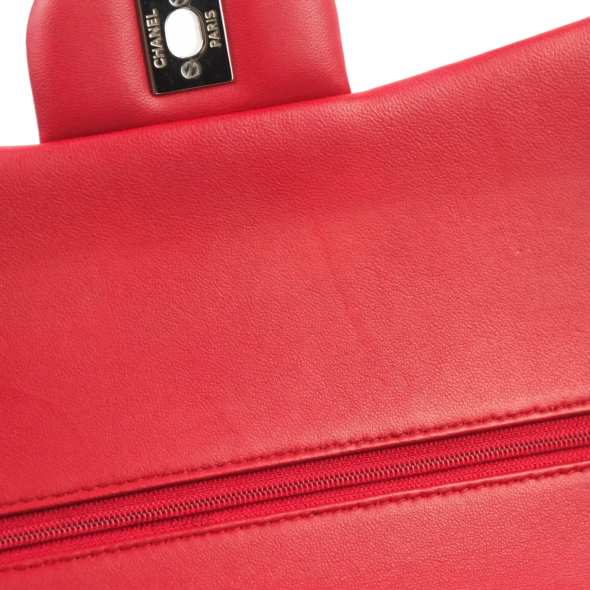 Chanel Jumbo Double Flap Red Lambskin Silver Hardware⁣⁣