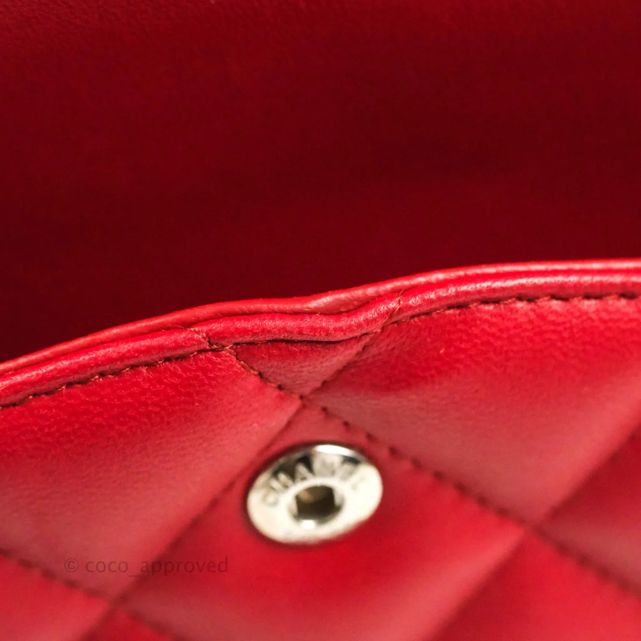 Chanel Jumbo Double Flap Red Lambskin Silver Hardware⁣⁣
