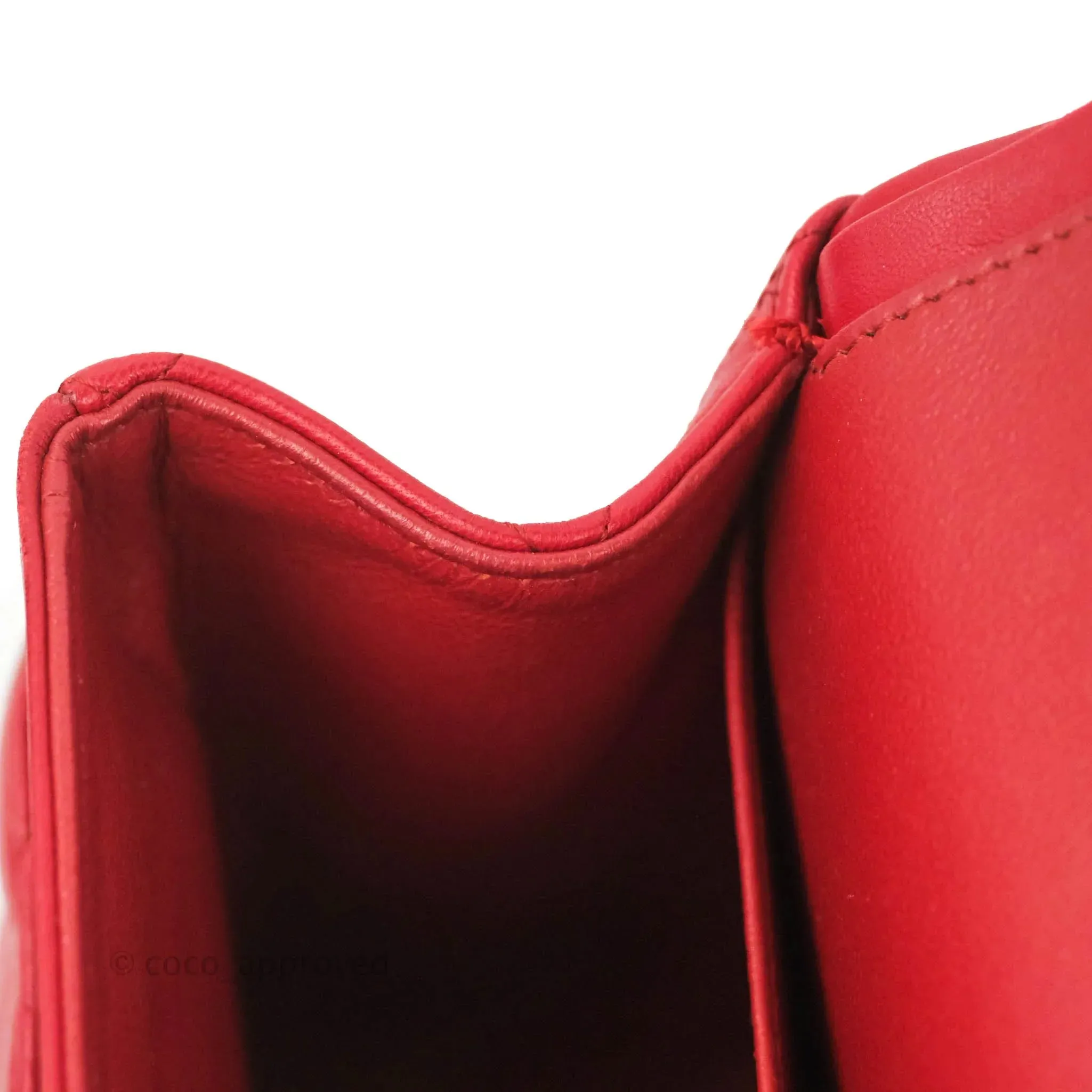 Chanel Jumbo Double Flap Red Lambskin Silver Hardware⁣⁣