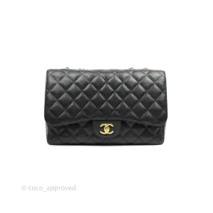 Chanel Jumbo Single Flap Black Caviar Gold Hardware