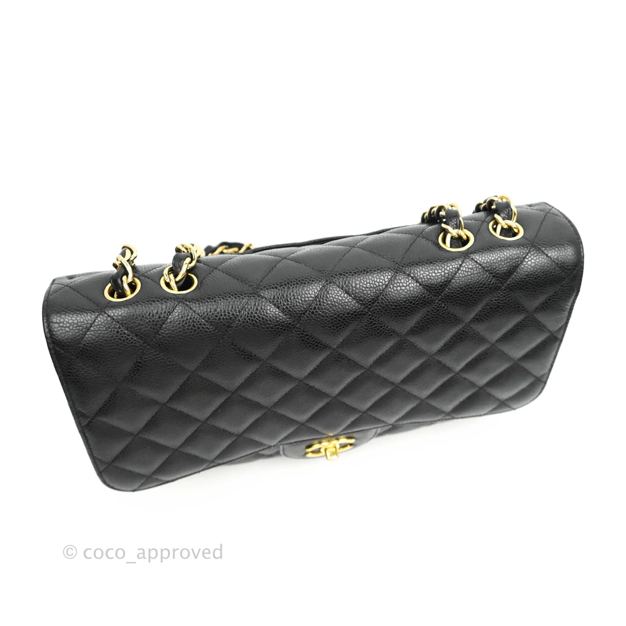 Chanel Jumbo Single Flap Black Caviar Gold Hardware