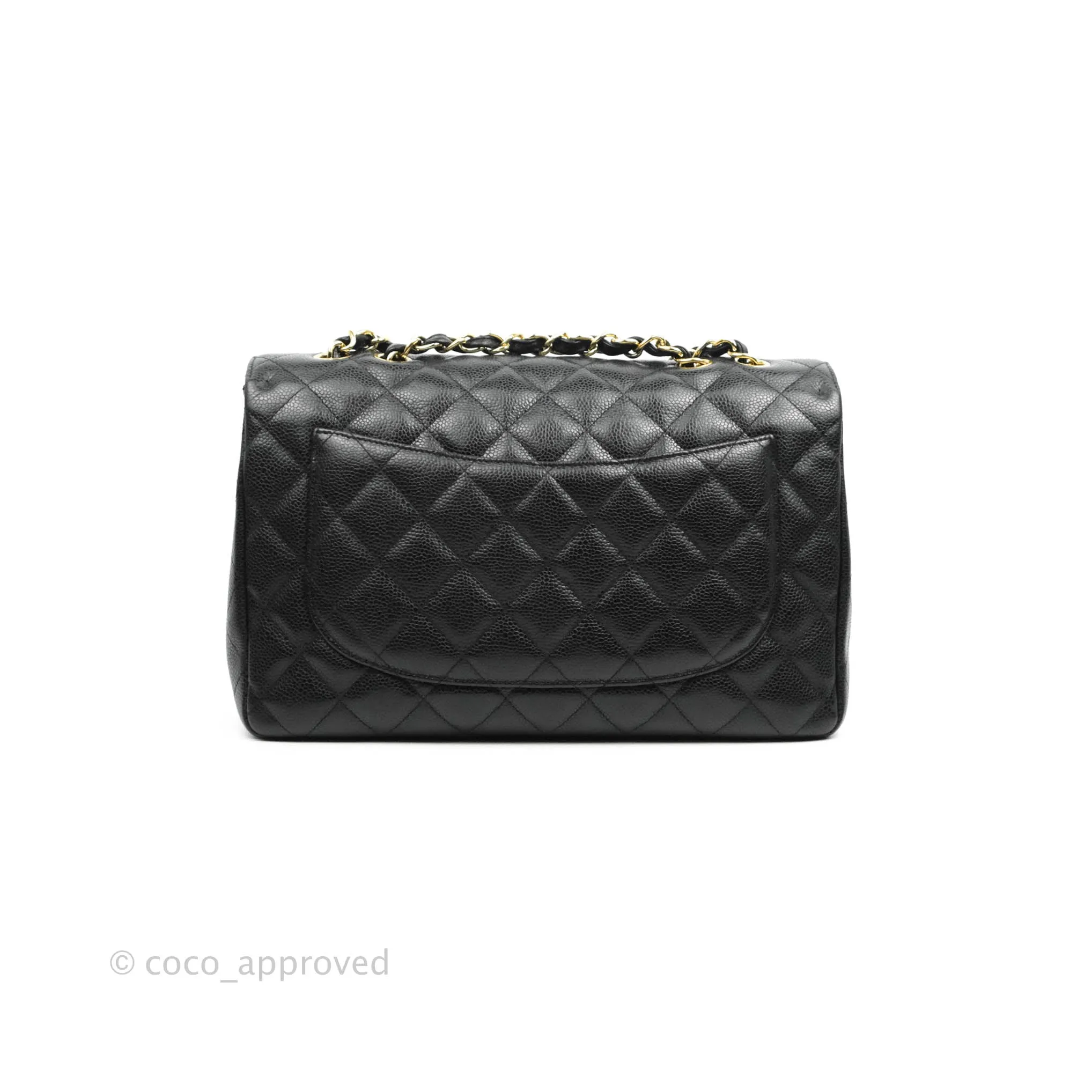 Chanel Jumbo Single Flap Black Caviar Gold Hardware